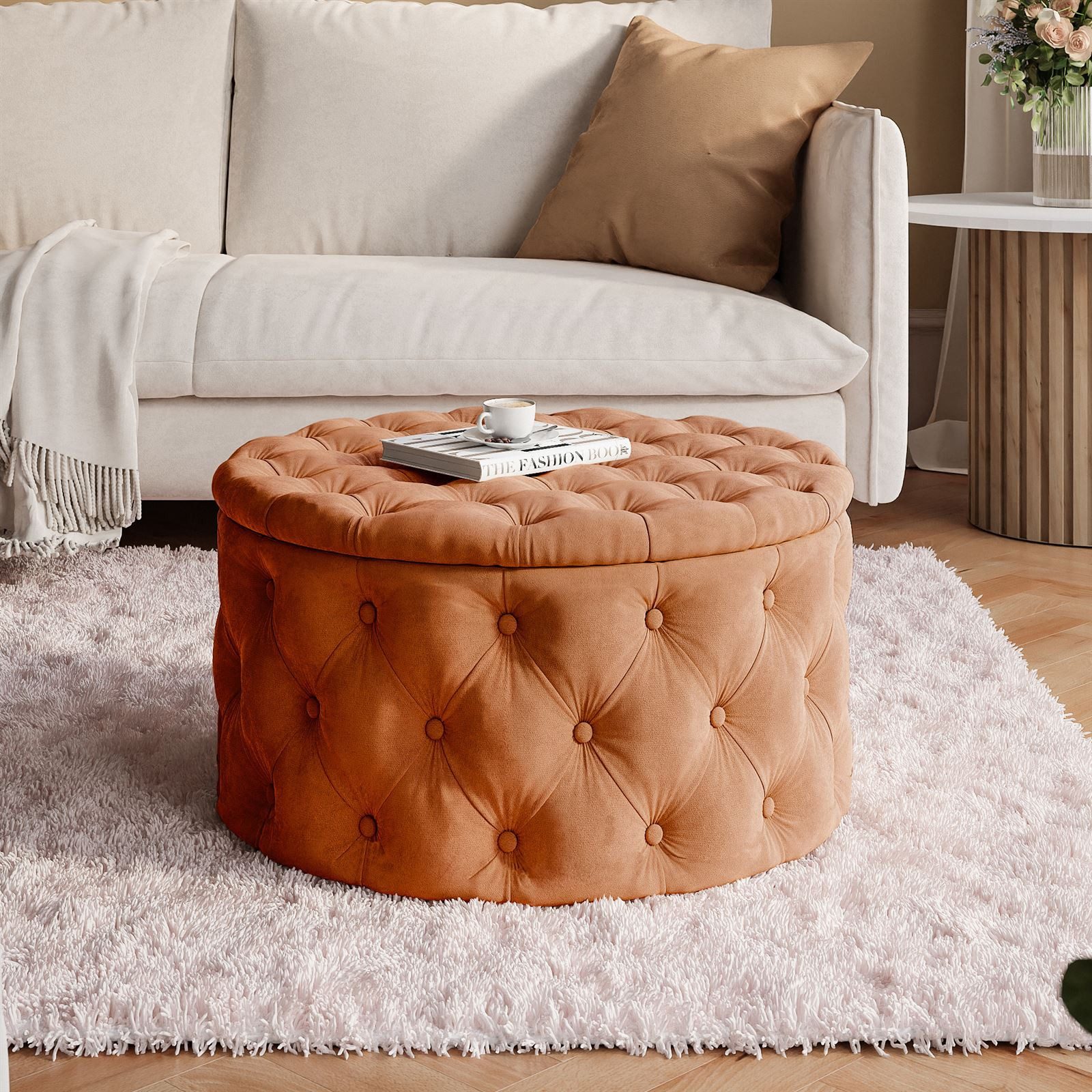 Lookway Hocker CHESTERFIELD runder gesteppter mit günstig online kaufen
