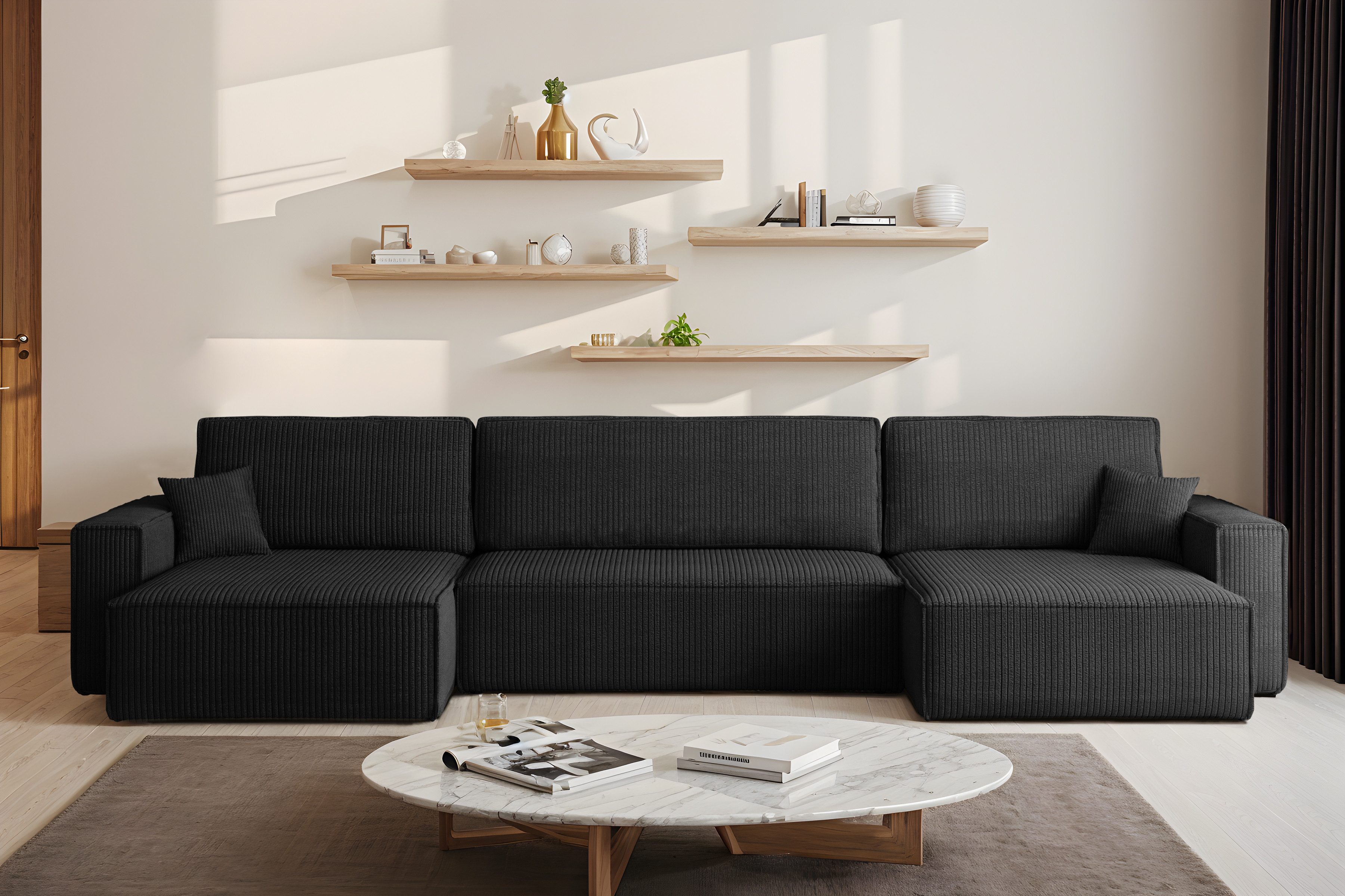 Kaiser Мебель Ecksofa mit schlaffunktion und bettkasten, BEST U XL stoff Poso und Verita, Komfortabler Schaumstoff, Schlaffunktion, Bettkasten