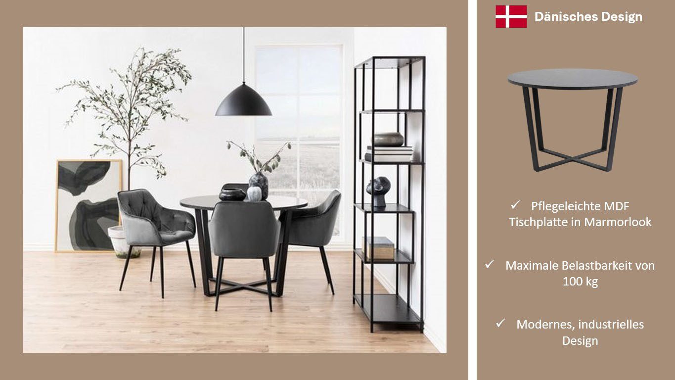 ACTONA GROUP Esstisch "Amble", (1 St.), Esstisch, Küchentisch, Schwarz, Mar günstig online kaufen