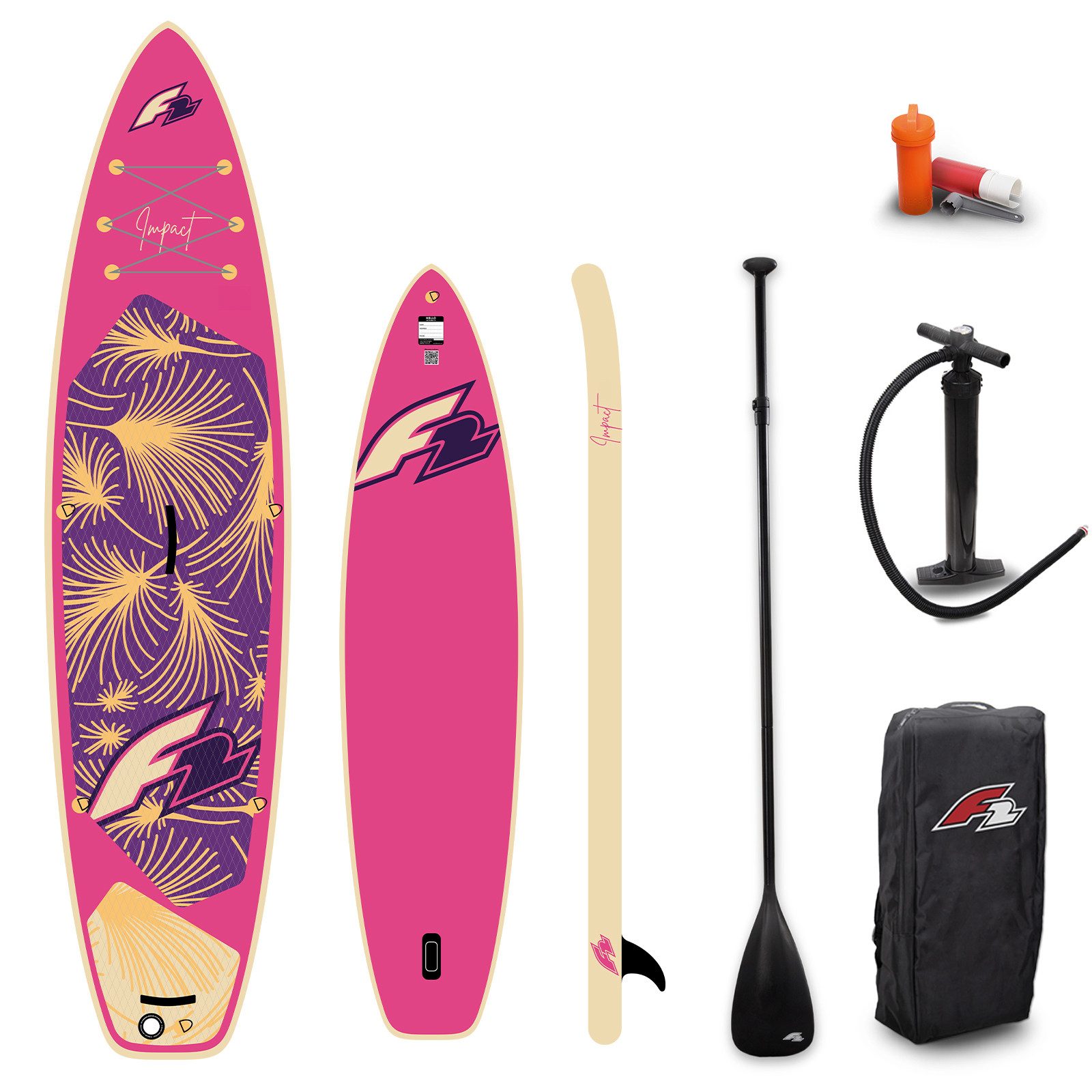 F2 SUP-Board F2 Damen SUP Stand Up Paddle Board Impact Pink - Größe wählbar, Stand up paddle board