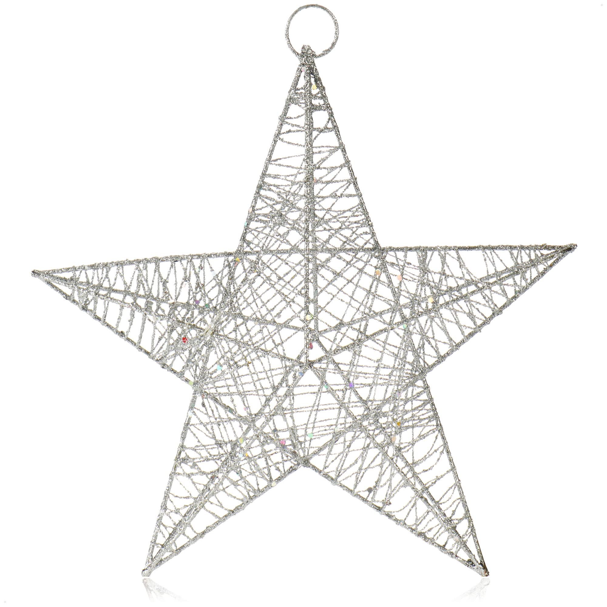 com-four Dekofigur Deko Stern Weihnachten, Weihnachtsdekoration Stern zum Aufhängen (1 St), Weihnachtsstern aus Metall mit Pailletten, Deko Hänger