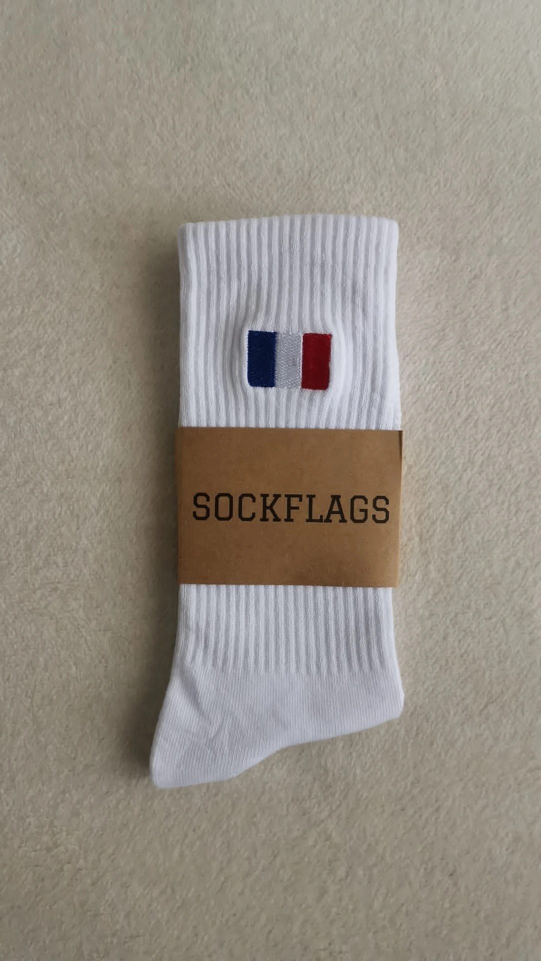 Sneaker Sockflags Socken Freizeitsocken Frankreich Flaggen hochwertige Stickerei