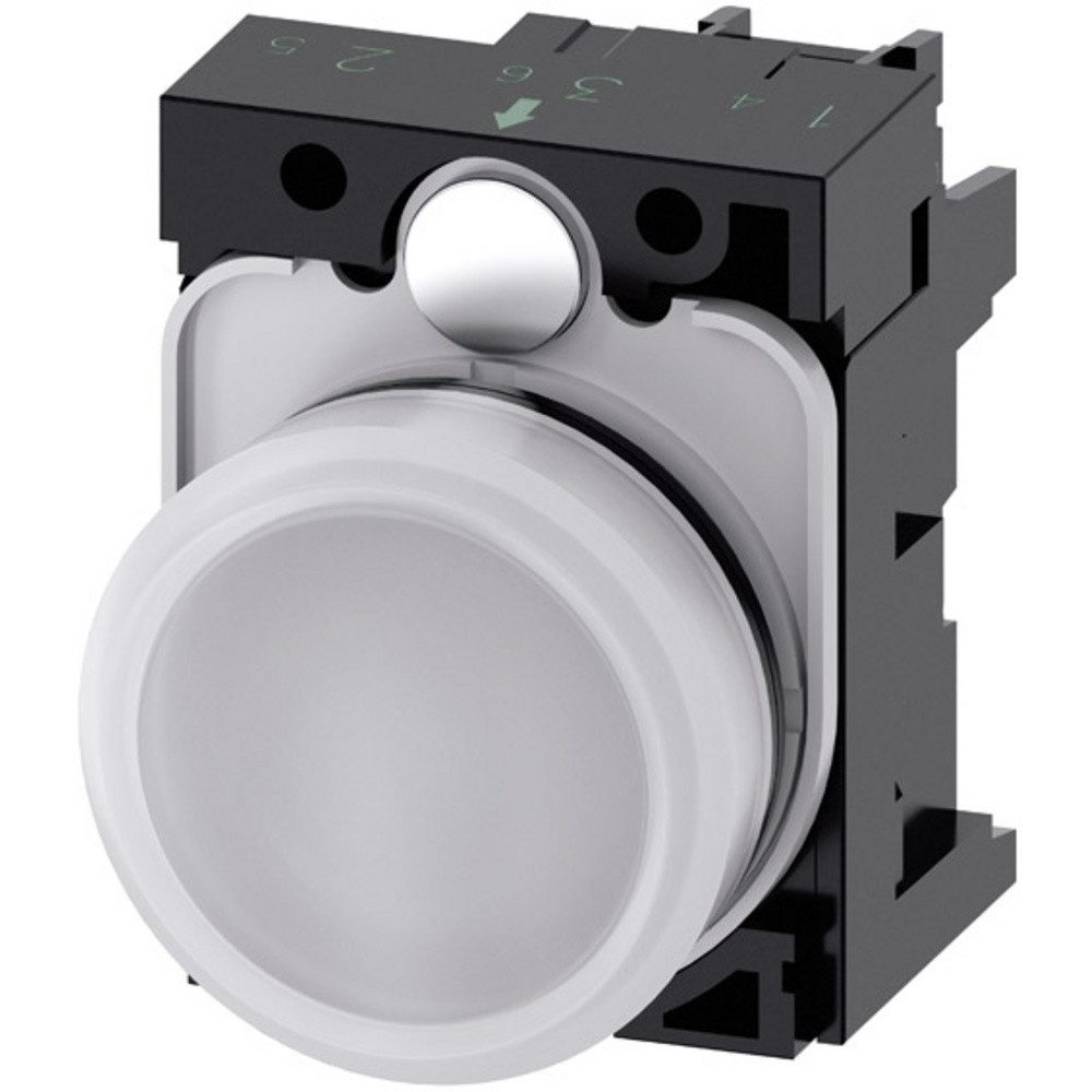 SIEMENS Sensor Siemens 3SU1106-6AA60-1AA0 Leuchtmelder flach Weiß 230 V/AC 1 St., (3SU1106-6AA60-1AA0)