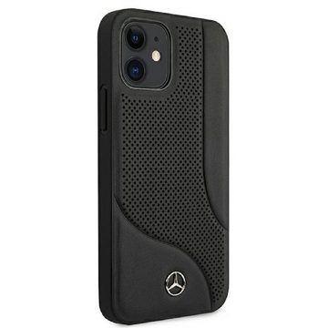 Mercedes Handyhülle iPhone 12 Mini Cover Hardcase Echtleder schwarz