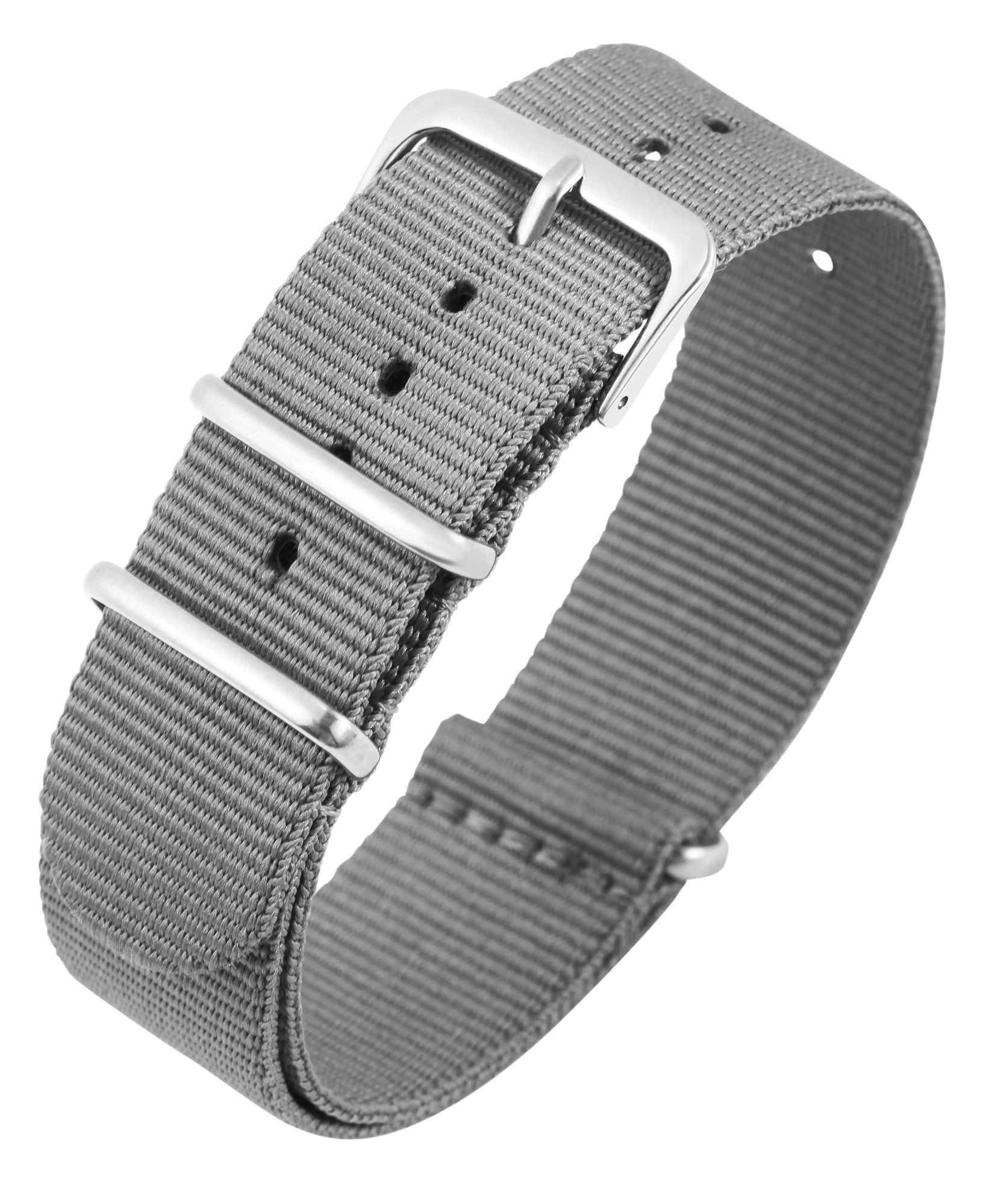 STEINMEISTER Uhrenarmband ET0522 Nylon, grau, Dornschließe, 14 mm - 22 mm