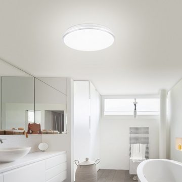 Paul Neuhaus Smarte LED-Leuchte LED Deckenleuchte, IP44 Q - BENNO Smart Home, Smart Home, CCT-Farbtemperaturregelung, Dimmfunktion, Memoryfunktion, mit Leuchtmittel, Badezimmer, dimmbar Fernbedienung, Farbwechsel CCT