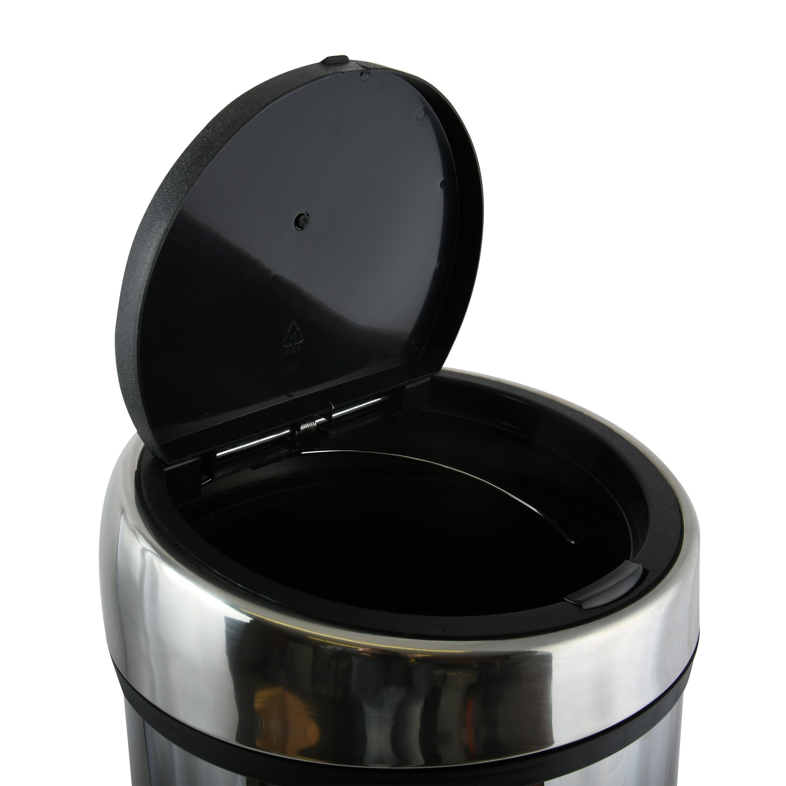 MSV Mülleimer Design Abfalleimer mit Touch-Automatik, bequemes und geräuschloses Öffnen, geruchsdicht, Edelstahl, 30 L, silber