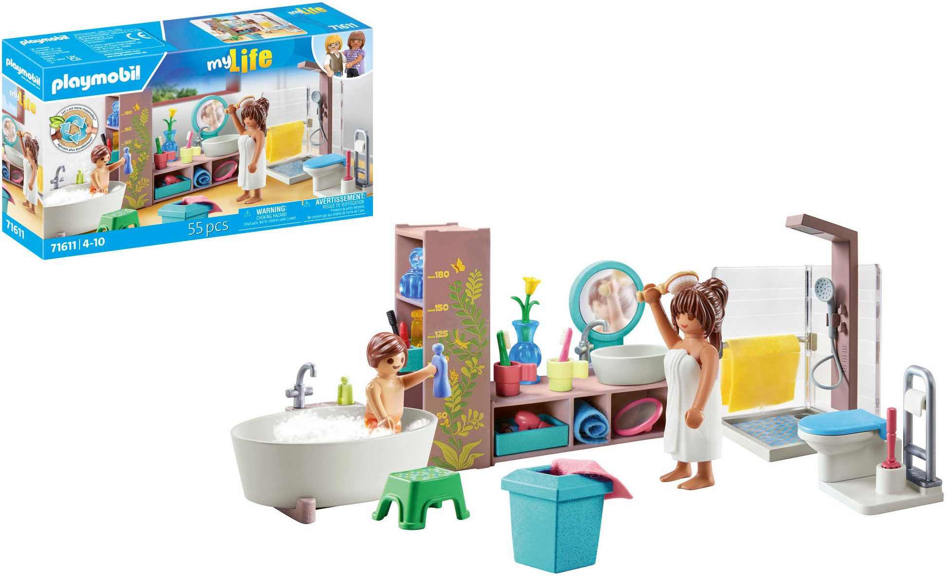 Playmobil® Badezimmer (71611), myLife Konstruktions-Spielset, (55 St), Made günstig online kaufen
