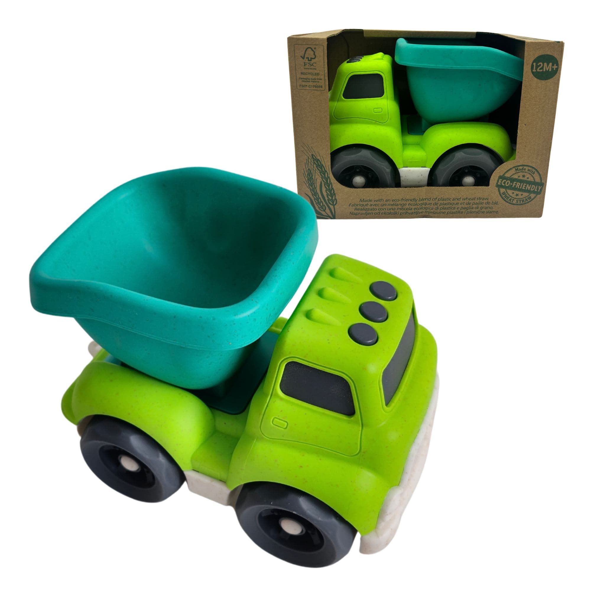 alldoro Spielzeug-LKW 60404, Lastwagen, ecofriendly aus Kunststoff-Weizenstroh-Mix, 18 x 11 x 13 cm