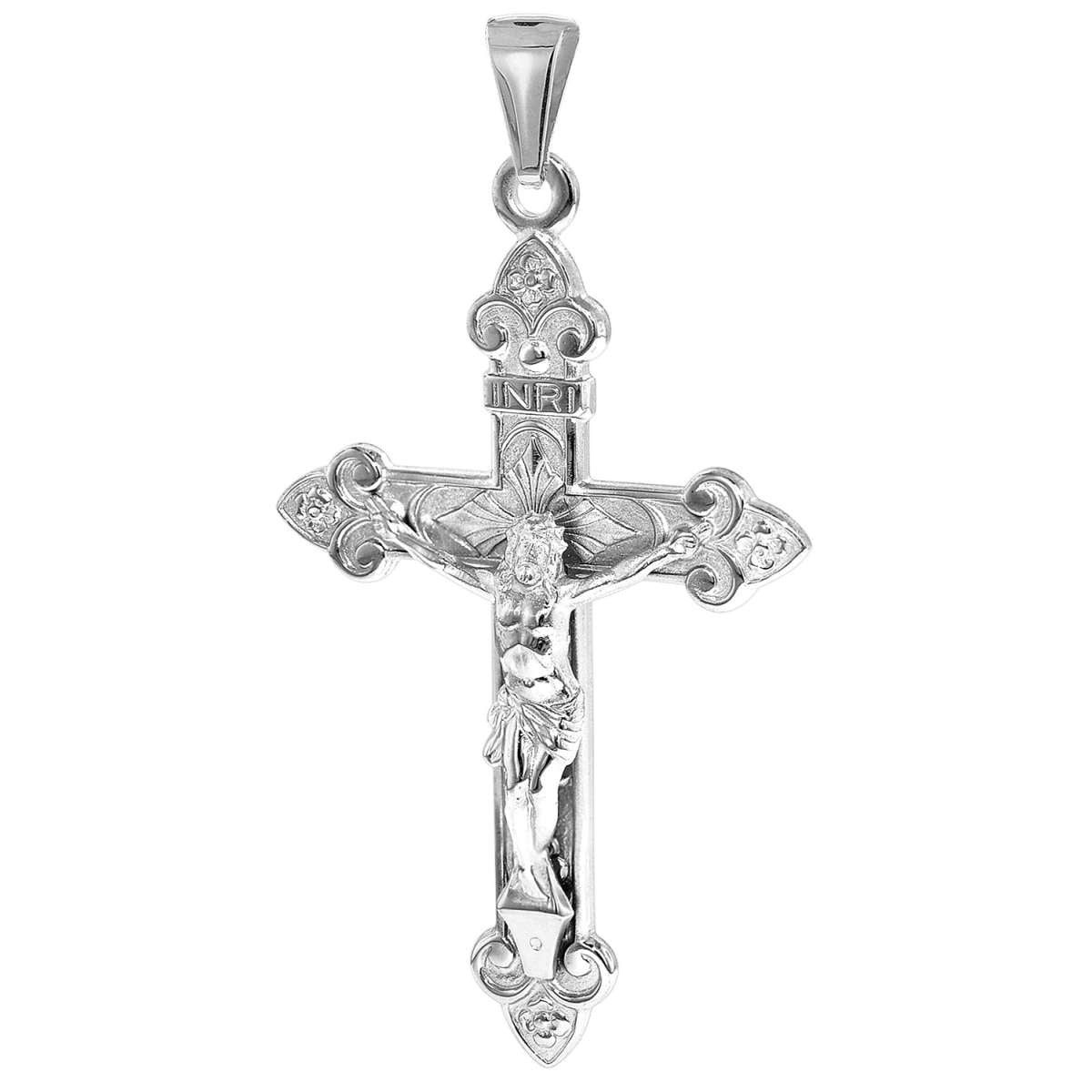 trendor Kreuzanhänger 35788, Kreuz-Anhänger für Damen und Herren 925 Silber 40 mm