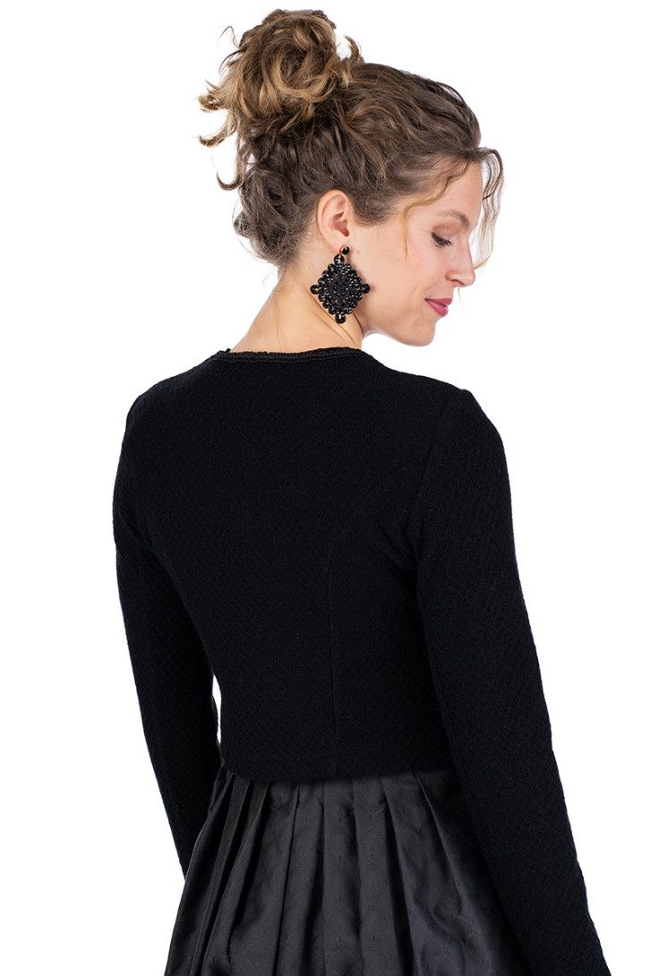 Spieth & Wensky Trachtenstrickjacke Strickbolero Damen - FILSEN - schwarz günstig online kaufen