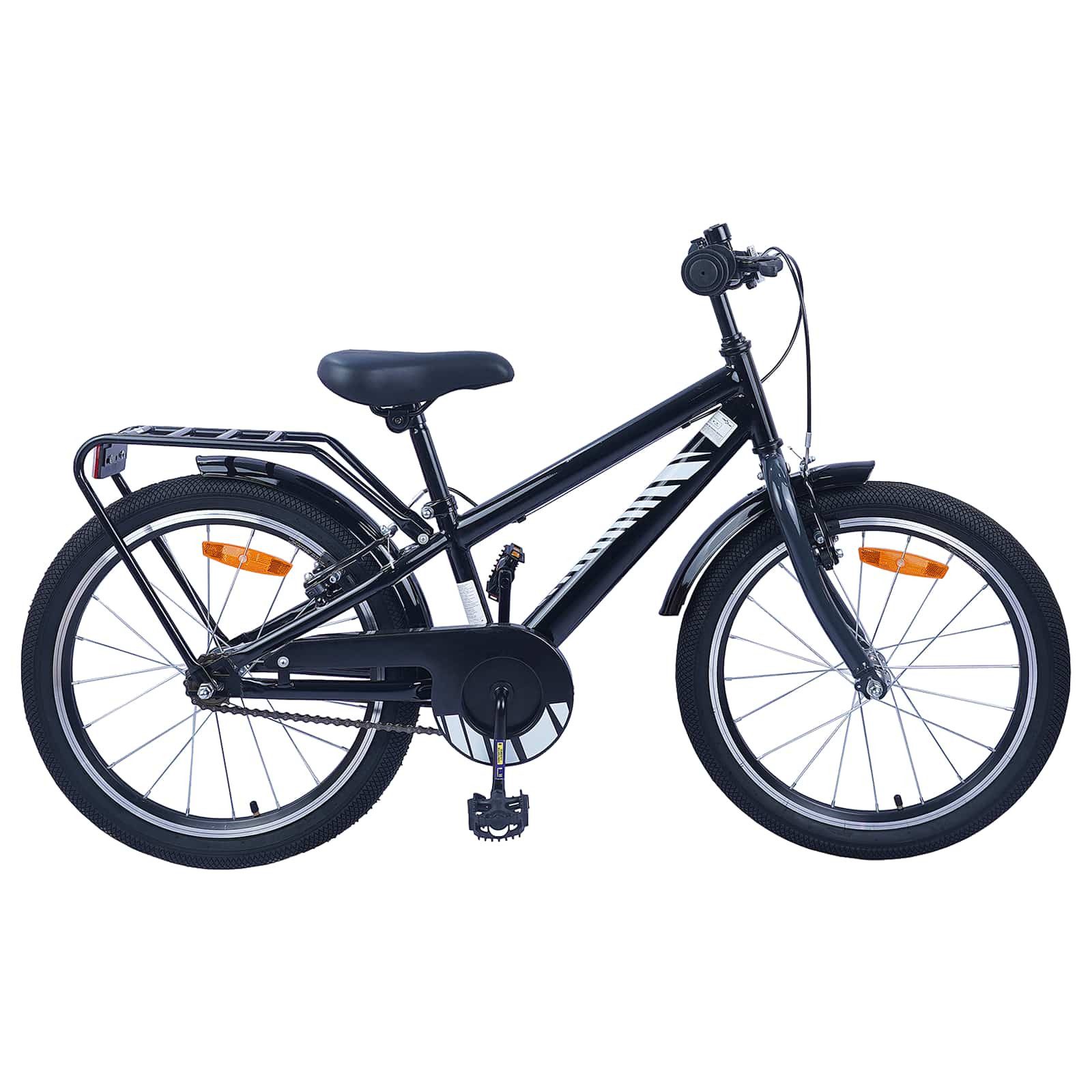 vidaXL Kinderfahrrad 137 x 54 x 79 cm Kinderfahrrad 20 Zoll für 6-11 Jahre alt Schwarz