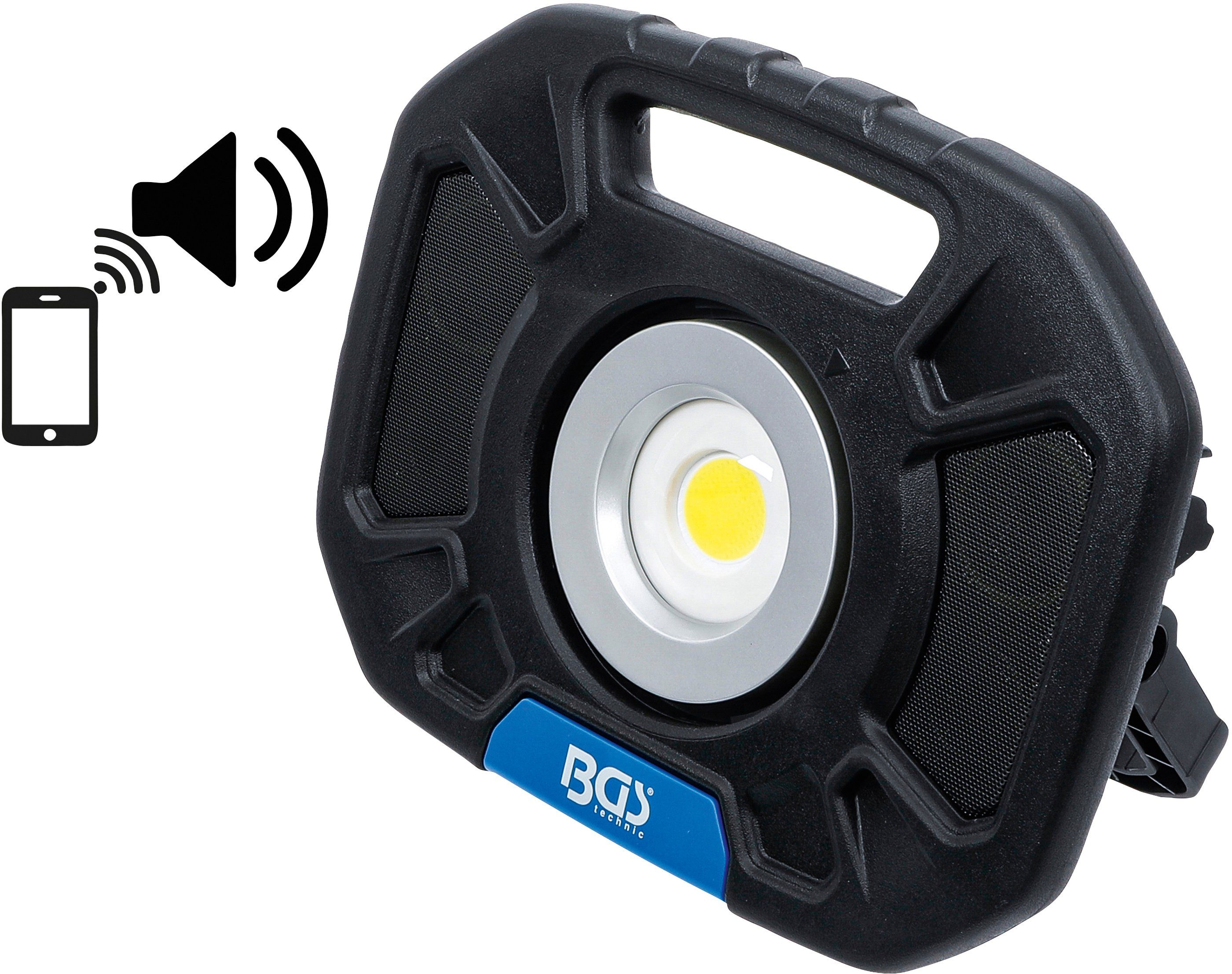 Lautsprechern integriert, Arbeitsleuchte BGS mit W, fest 40 LED COB-LED-Arbeits-Strahler, integrierten