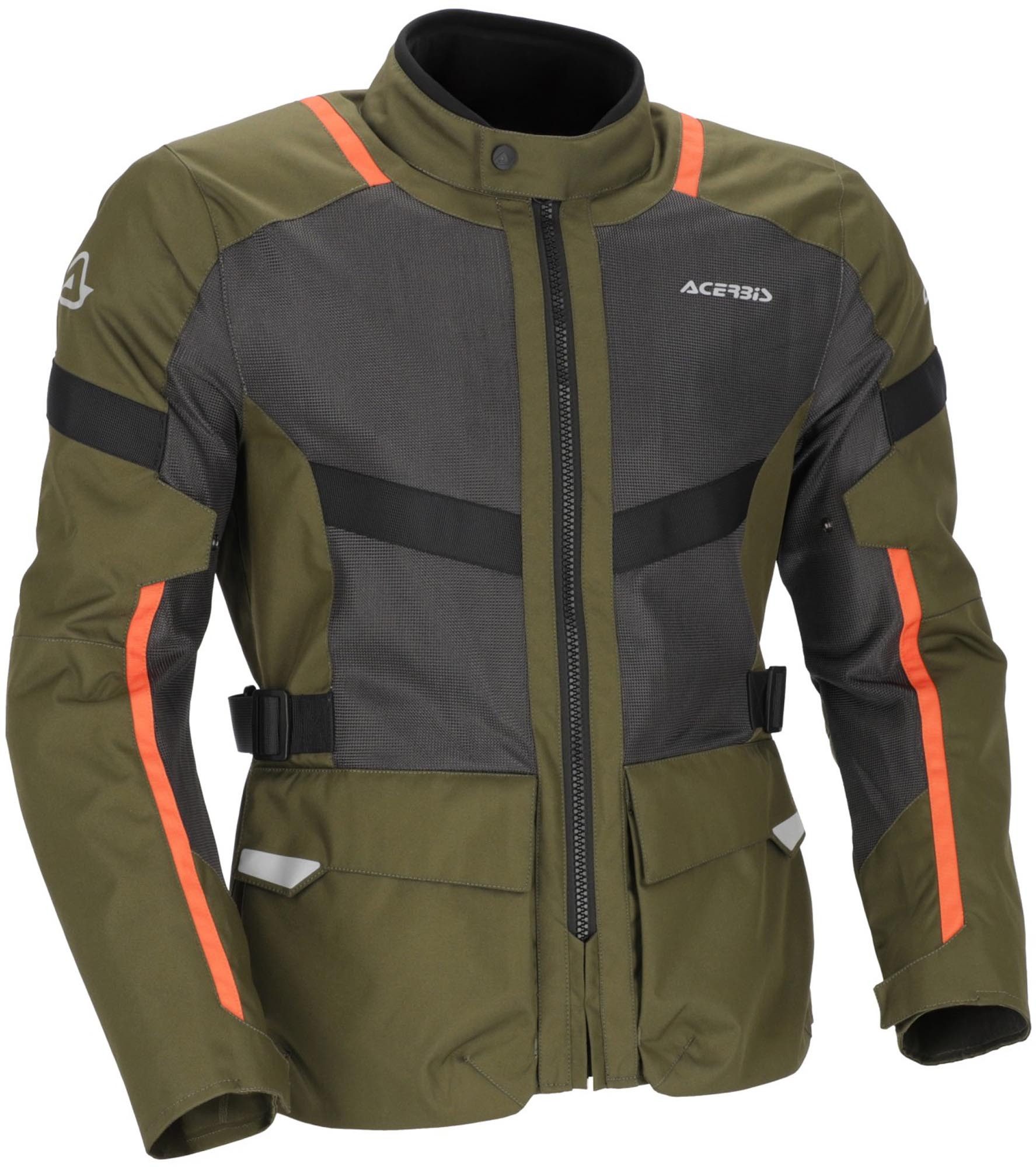Acerbis Motorradjacke Ramsey Vented Long Motorrad Textiljacke Rückenprotektor vorbereitet,Ellenbogenprotektoren enthalten,Schul