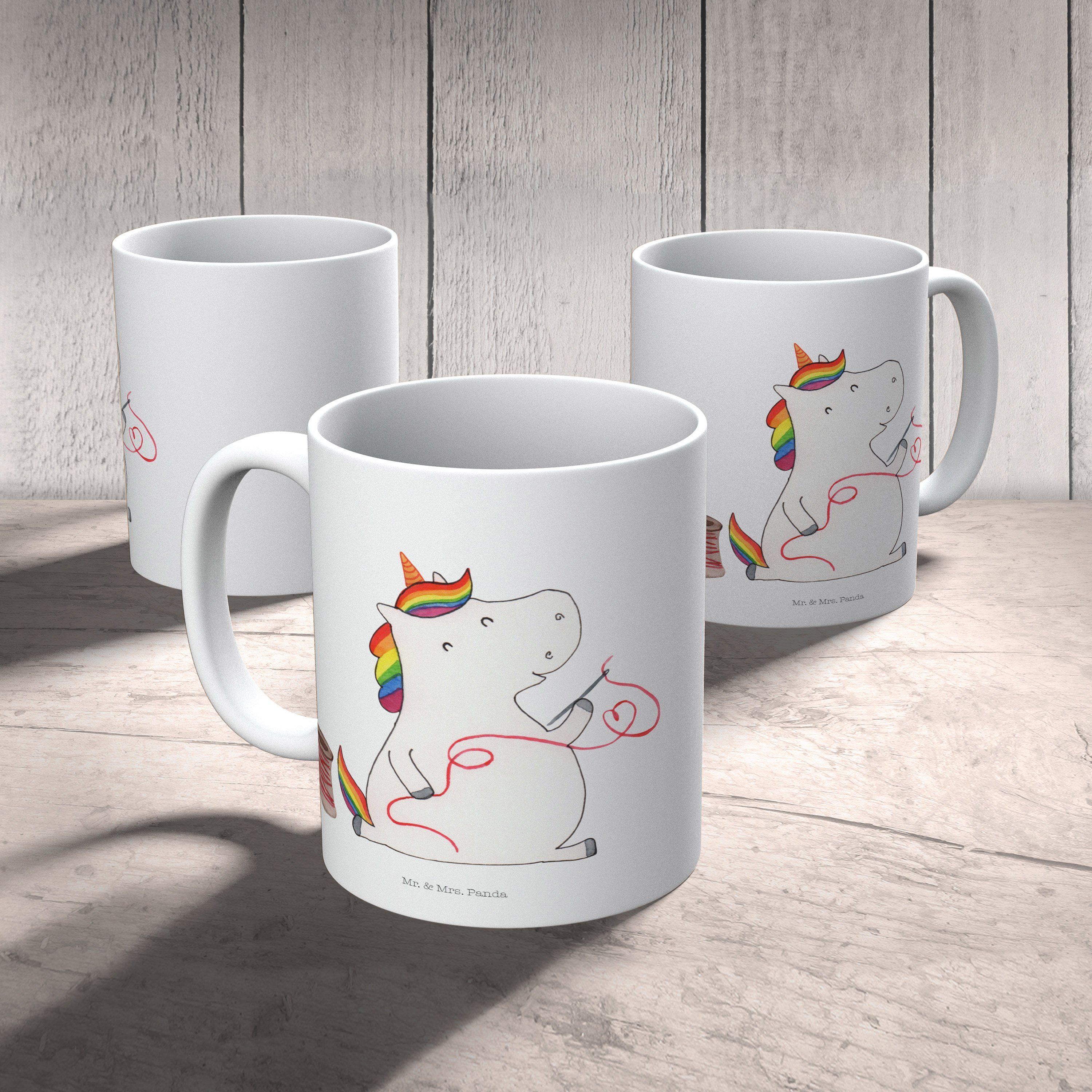 Tasse, - - Weiß Mr. basteln, Mädchen, Mrs. Kunststoff & Geschenk, Einhorn Reisebech, Näherin Kinderbecher Panda