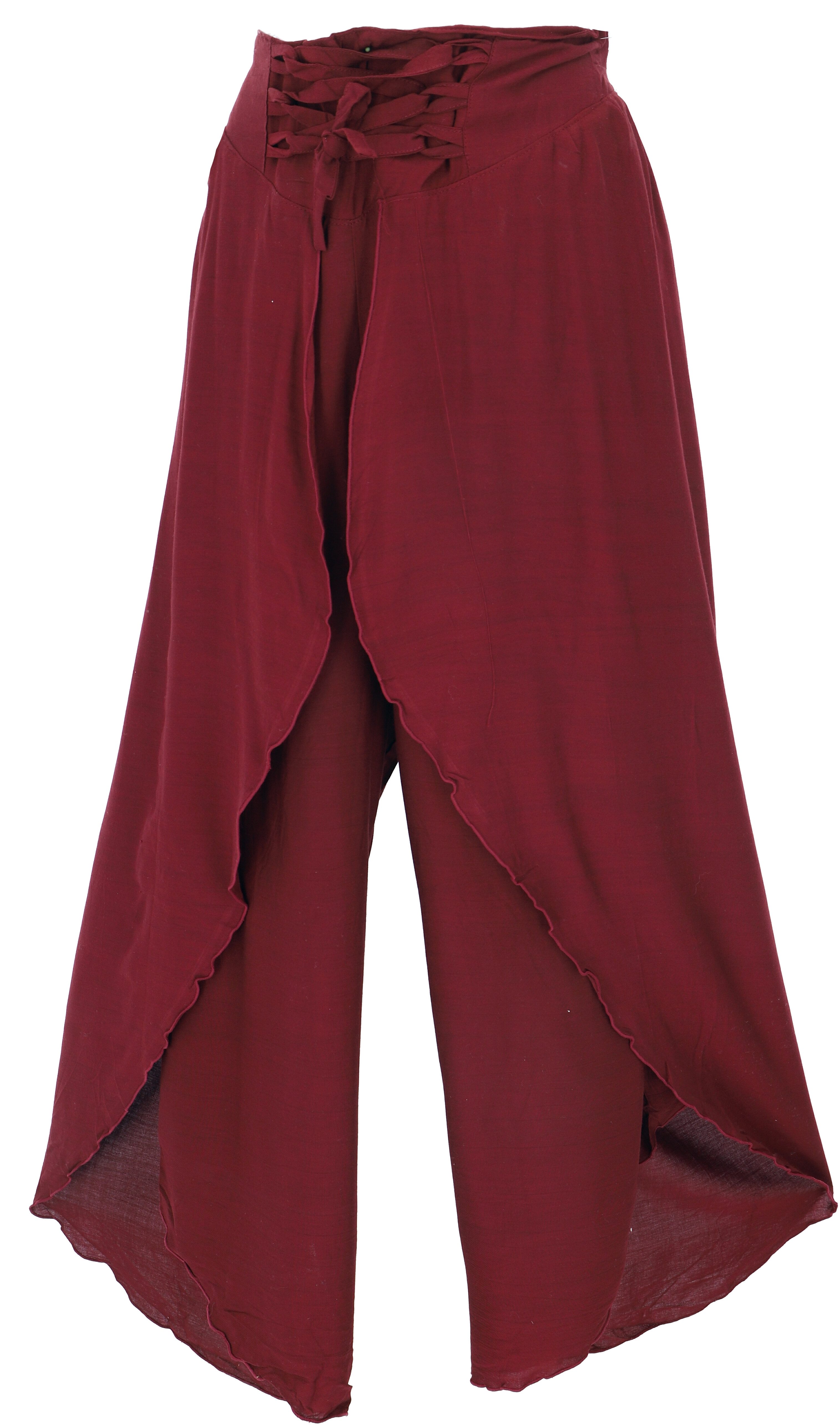 Guru-Shop Relaxhose Palazzohose, Boho Hosenrock, Sommerhose - weinrot alter günstig online kaufen