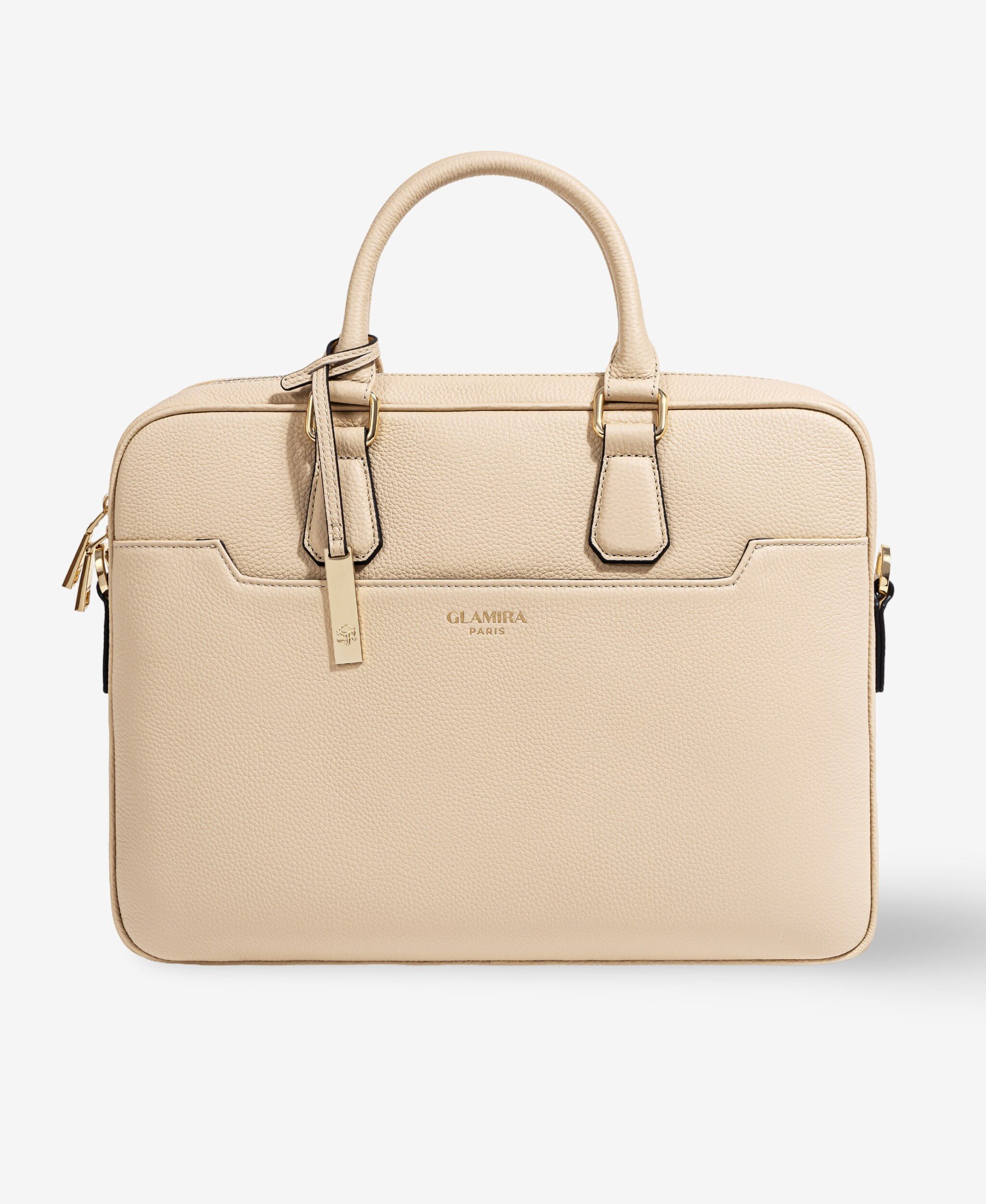 GLAMIRA Laptoptasche Lysandra Beige Aktentasche (1-tlg), echt Leder, mit abnehmbarem Schultergurt