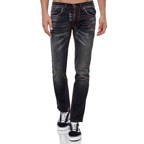 Rusty Neal Straight-Jeans RUBEN 45 mit trendigen Kontrastnähten