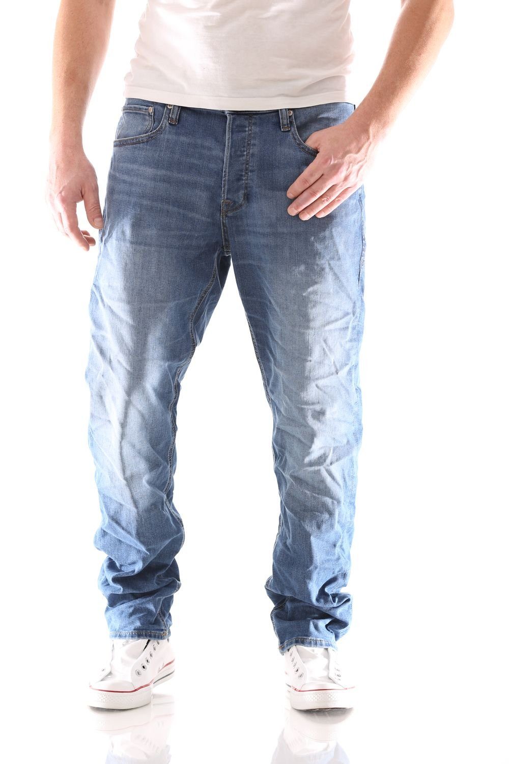 Jack & Jones Comfort-fit-Jeans Jack & Jones Mike Original Comfort Fit Herren Jeans Hose Blau (815 Blue Denim)