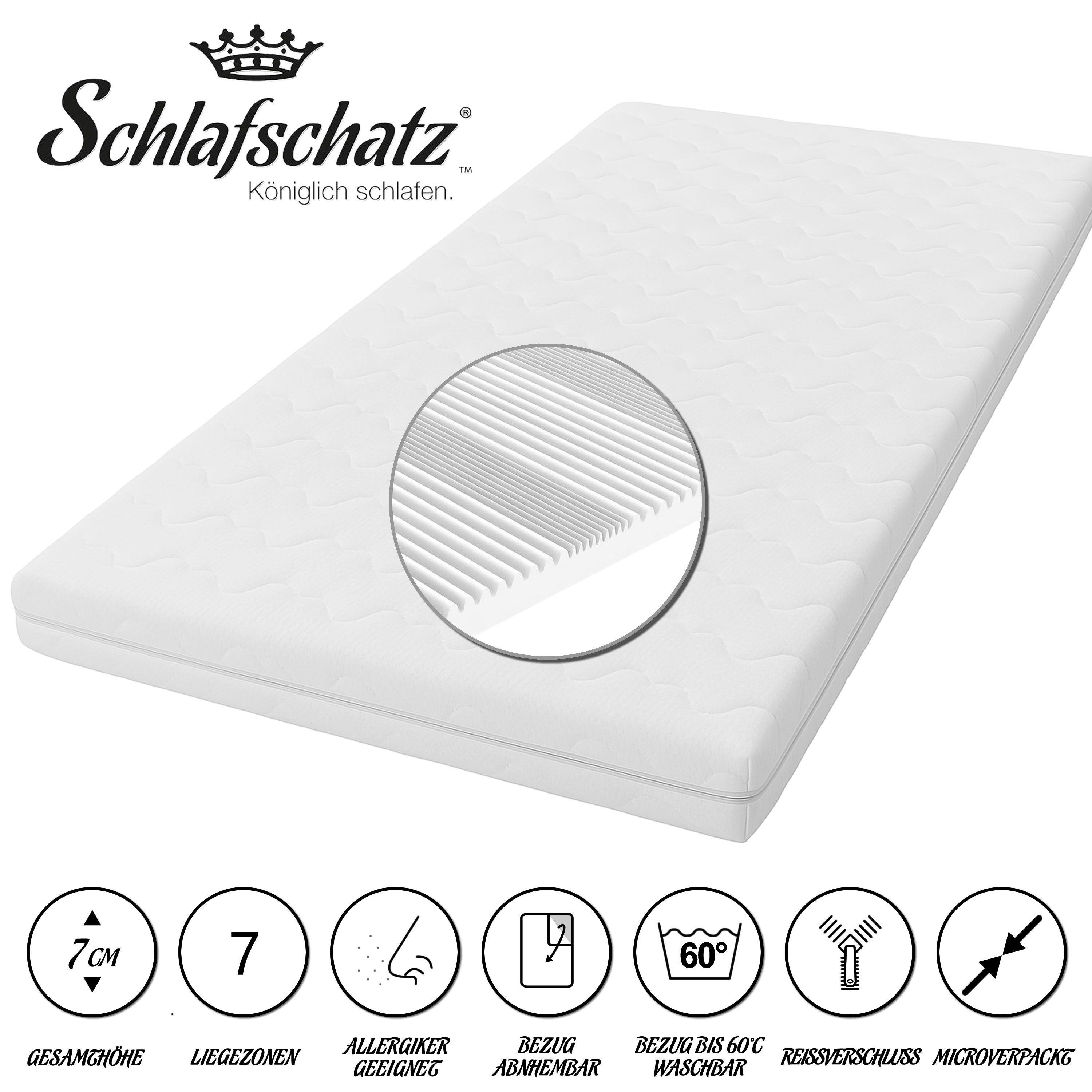 Schlafschatz, Topper XXL, 7 cm hoch