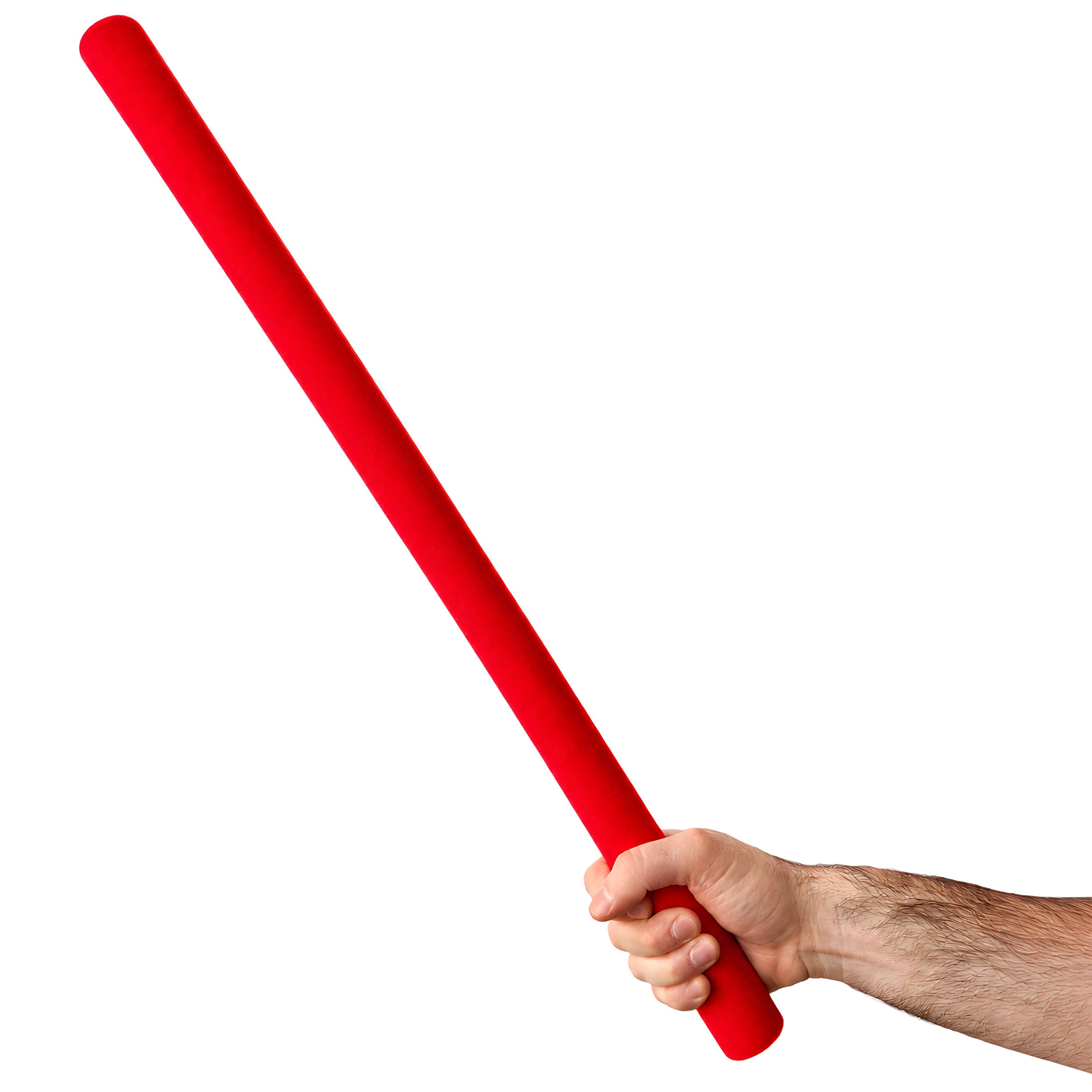 BAY-Sports Schlagpolster Schaumstoff Softstock Softstick Langstock Krav Maga Selbstverteidigung, Rot, 50 cm x 3,5 cm, Realistisches SV Training, Self Defense