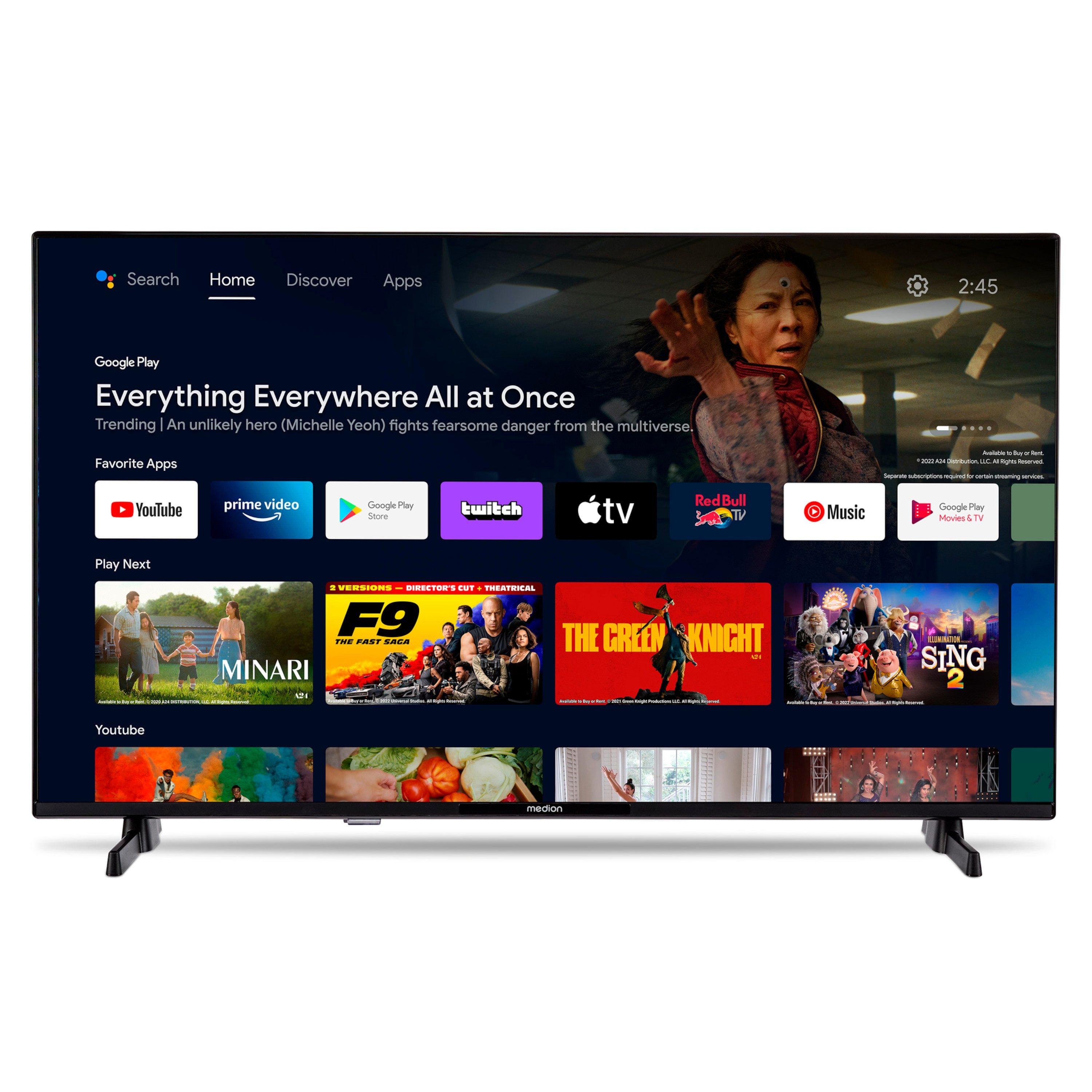 Medion® MD832100 LCD-LED Fernseher (80 cm/32 Zoll, 1080p Full HD, Smart-TV, Full-HD Display 60Hz, P8322500)