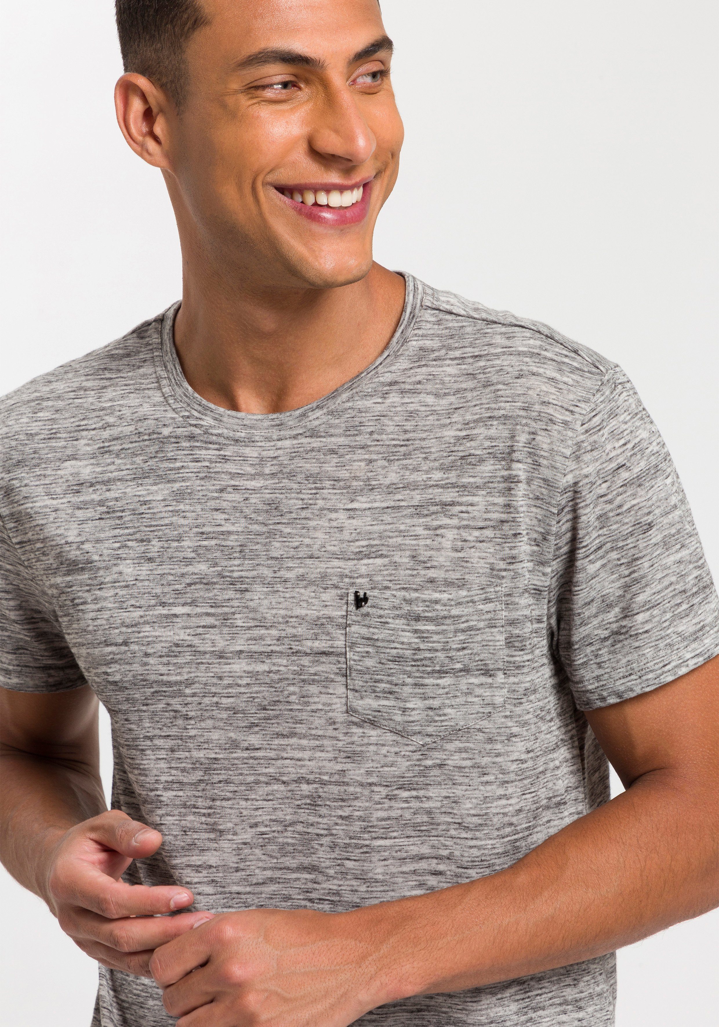 Bruno Banani T-Shirt Kurzarm, Slim Fit, unifarben, Rundhalsausschnitt