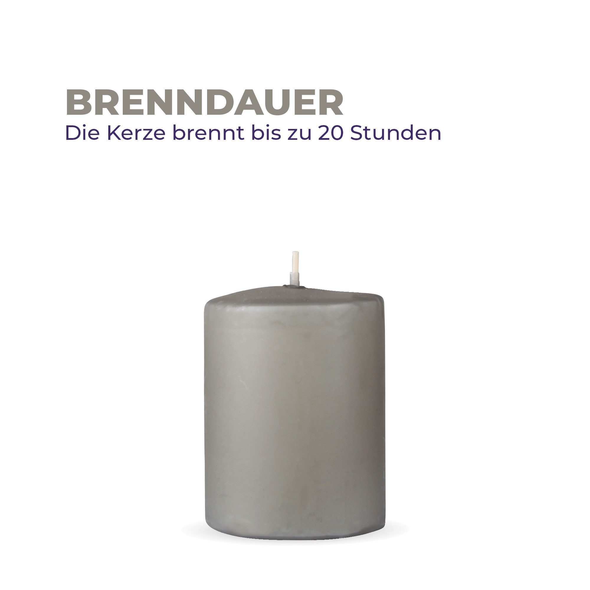 HS Candle Stumpenkerze Säulenkerze Ø7cm (1-tlg), Wachskerzen - unparfümierte Säulenkerzen - viele Farben/Größen