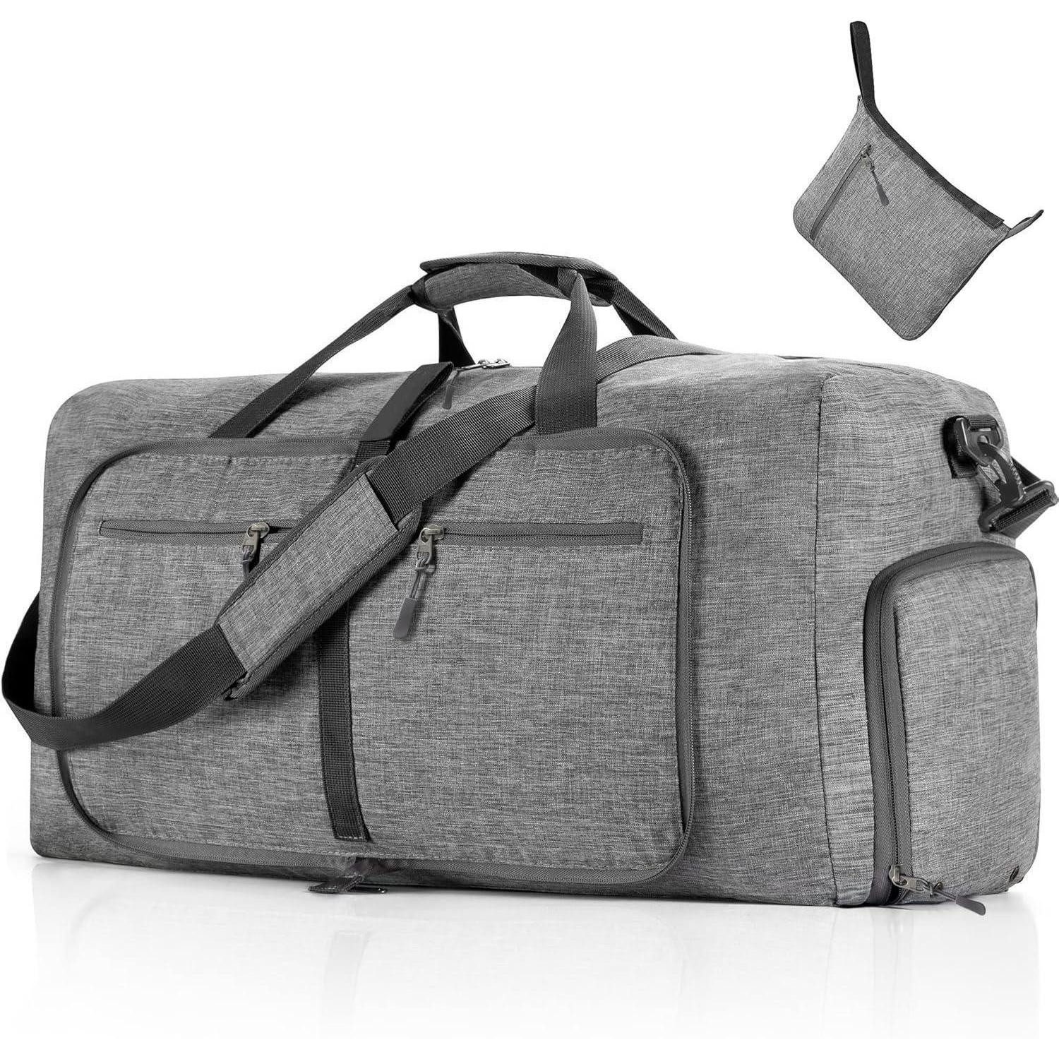 Reisetasche Reisetasche Falttasche Schuhfach Camping Reisen Fitness B Grau 115L