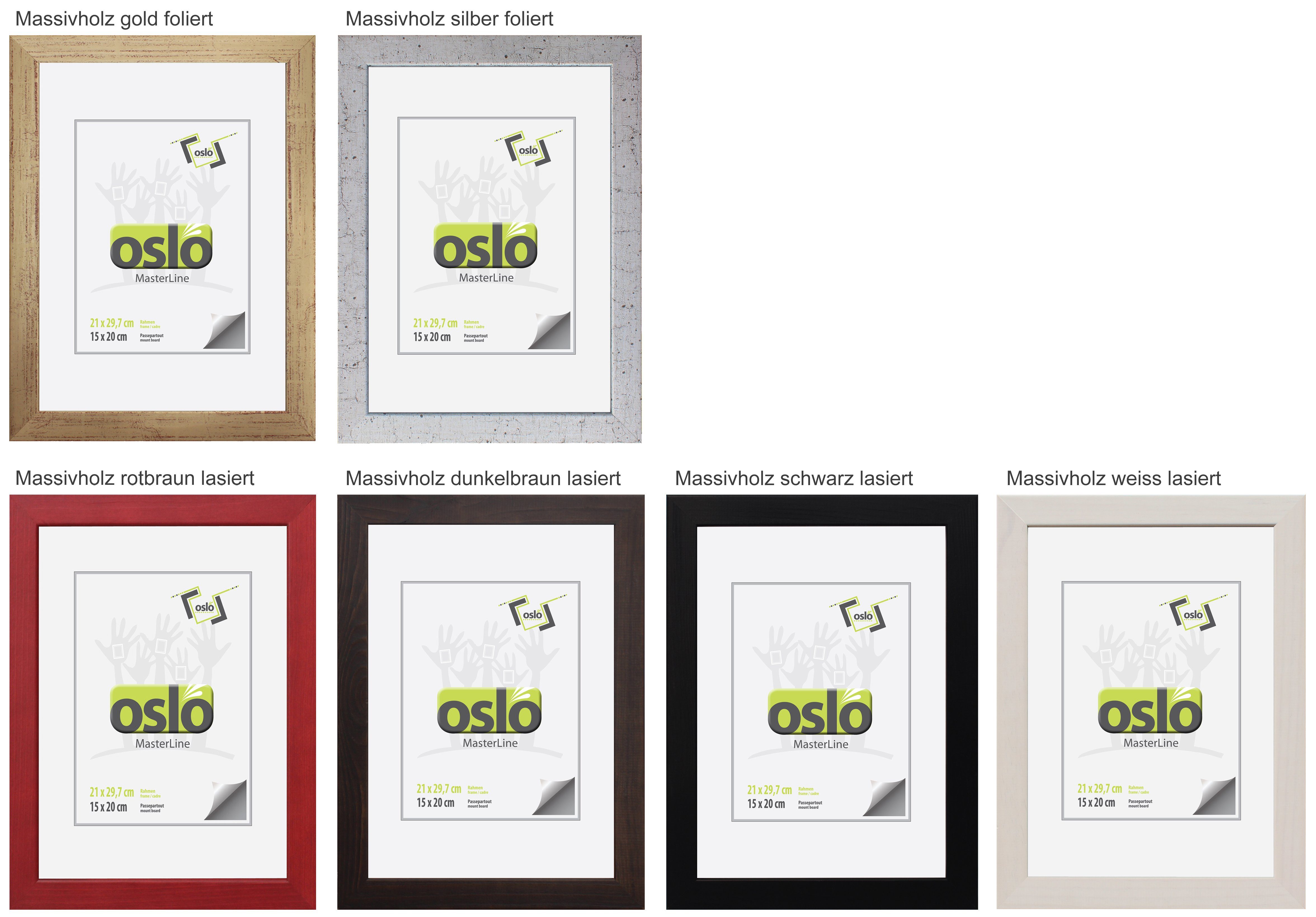FSC-zertifiziert massiv Querformat, 18x24 Bilderrahmen Aufsteller MasterLine Oslo Hoch schwarz Holz Bilderrahmen mit und Echtglas