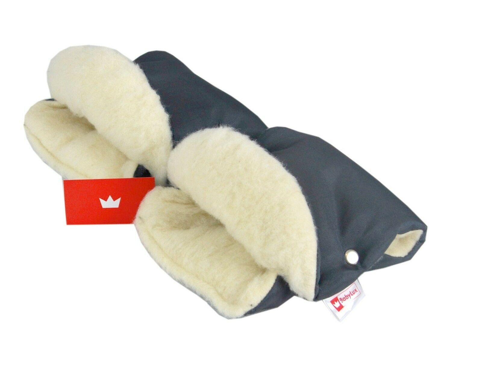BabyLux Kinderwagen-Handwärmer BABYLUX Handmuff Handwärmer Kinderwagen Buggy Handschuh Lammwolle, 14. Graphit + Lammwolle