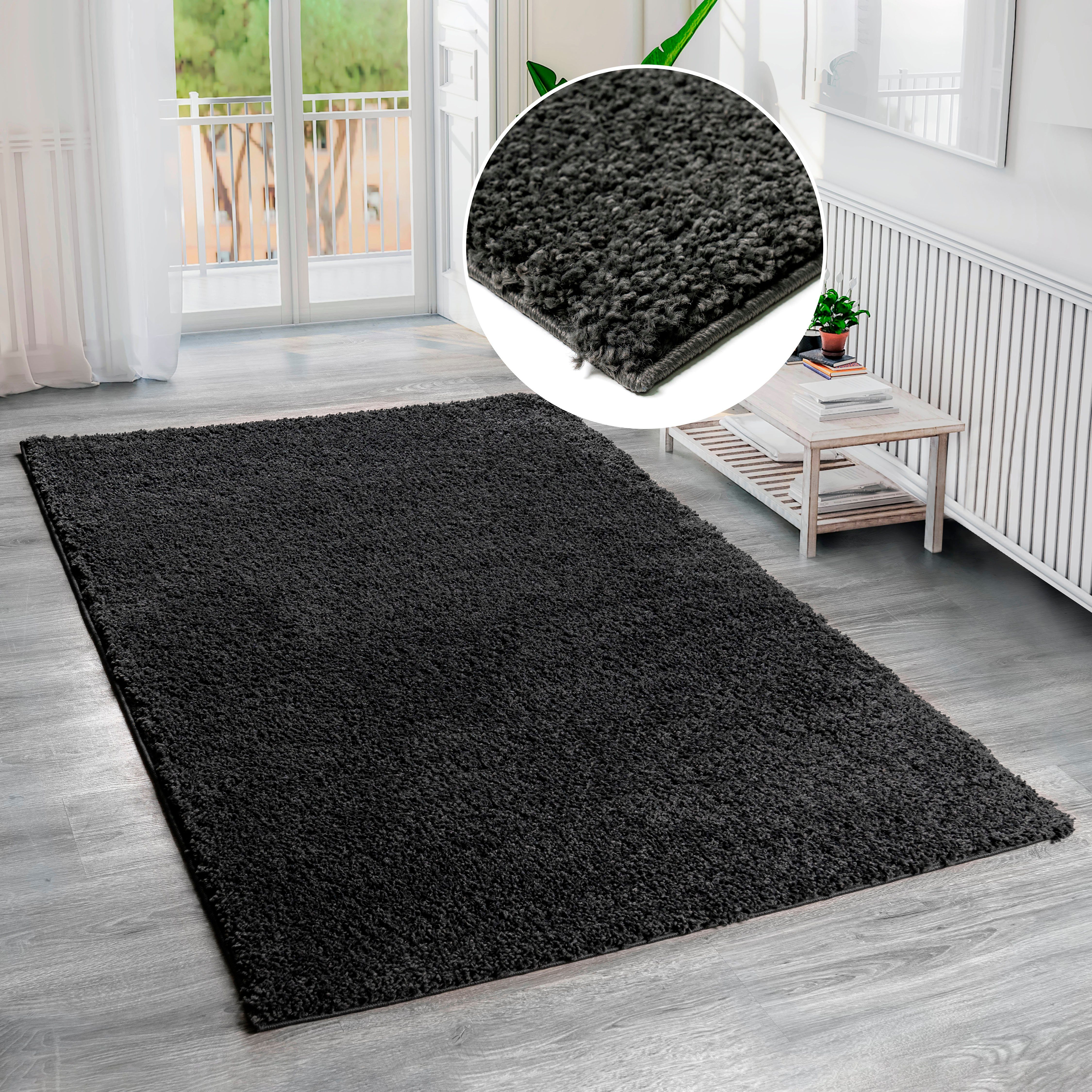 Bruno Banani Hochflor-Teppich Shaggy Soft, rechteckig, Höhe: 30 mm, gewebt, Uni Farben, besonders weich und kuschelig, Kundenliebling