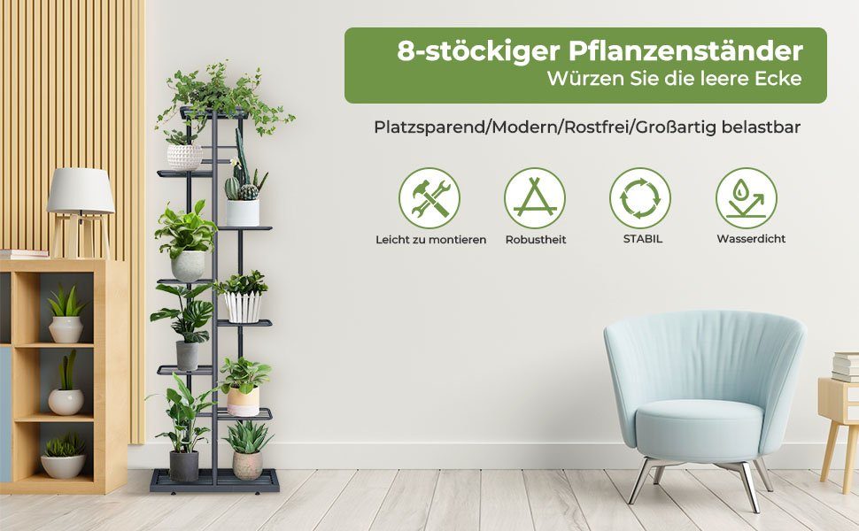 Simloveve Blumenständer (Innen-Außen Metall Blumentreppe, Pflanzen günstig online kaufen