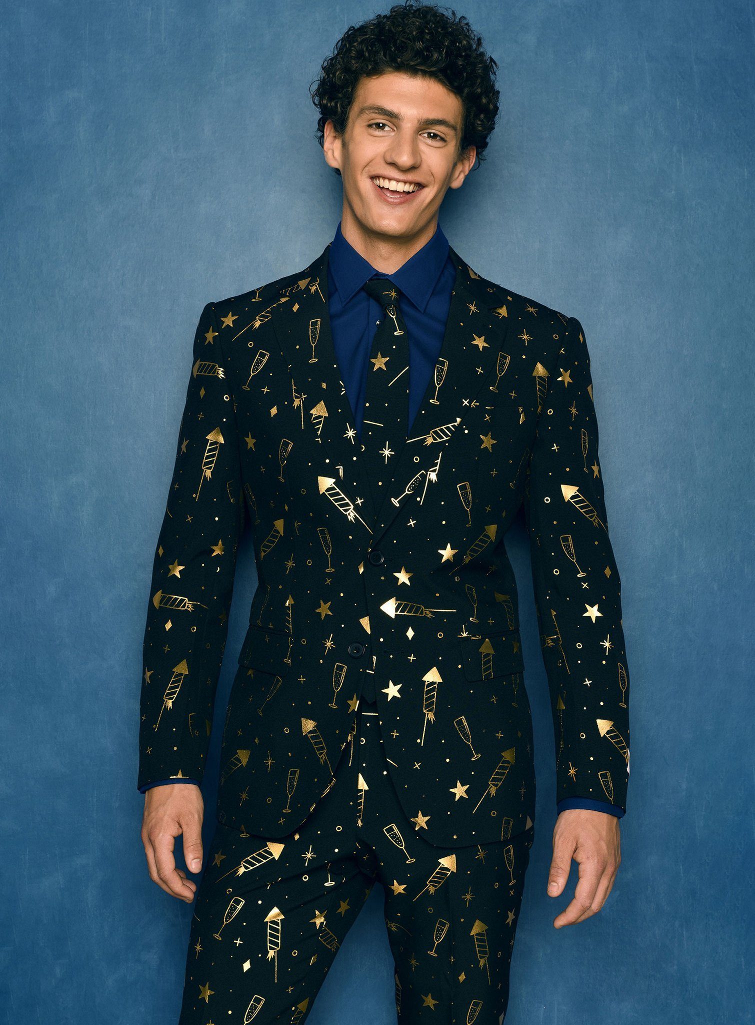 Opposuits Partyanzug Silvester Anzug - Karneval Faschingskostüm Herren, Ausgefallen Anzug für coole Männer