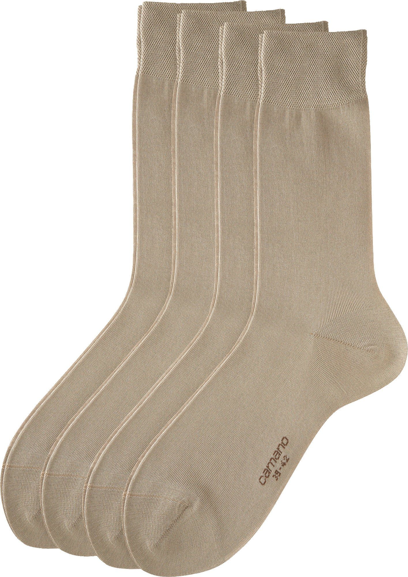 Camano Socken Herren Business-Socken 4 Paar Uni beige
