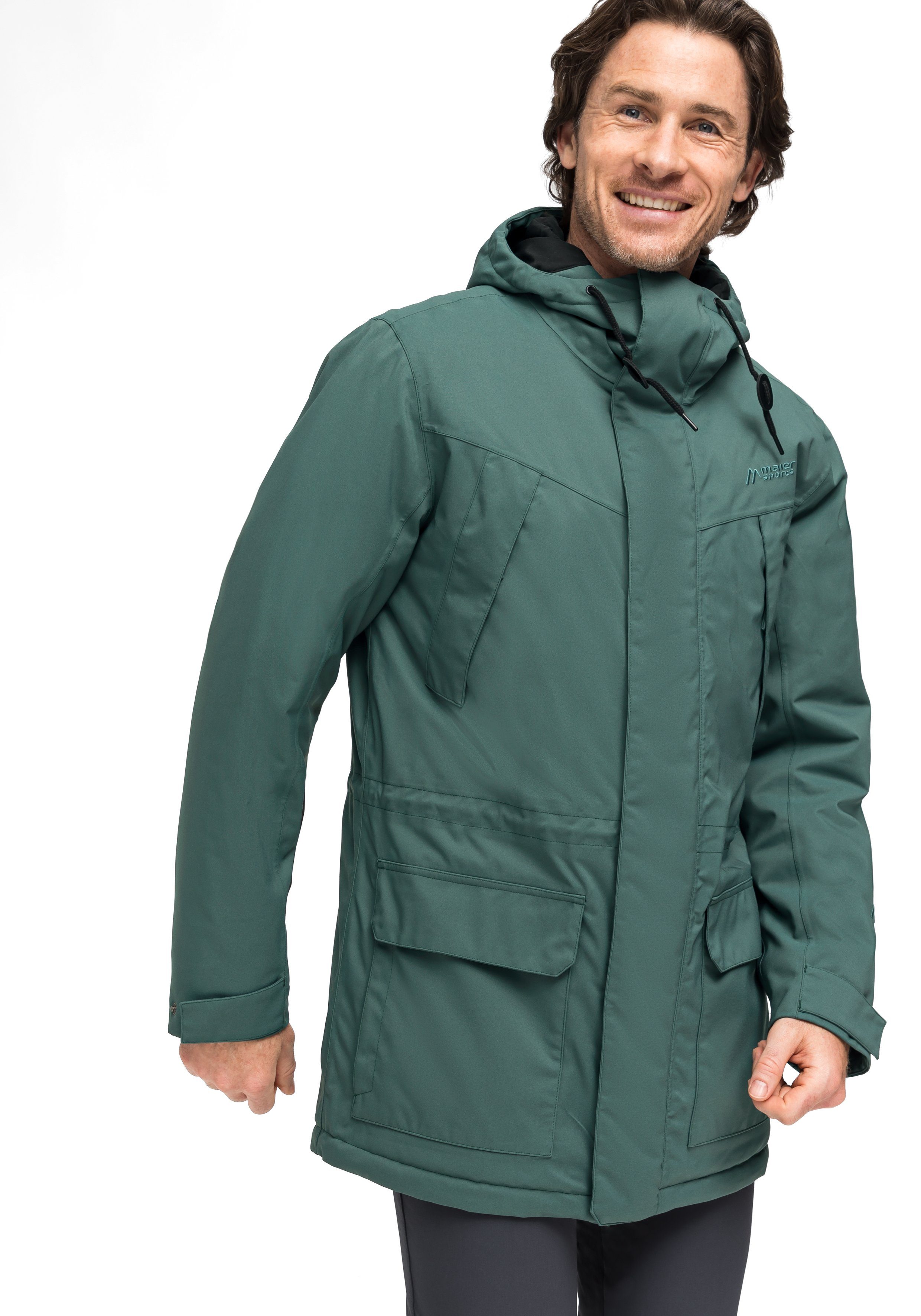 Maier Sports Outdoorjacke und Herren-Jacke warme Freizeit dunkelgrün für Wandertouren Olle