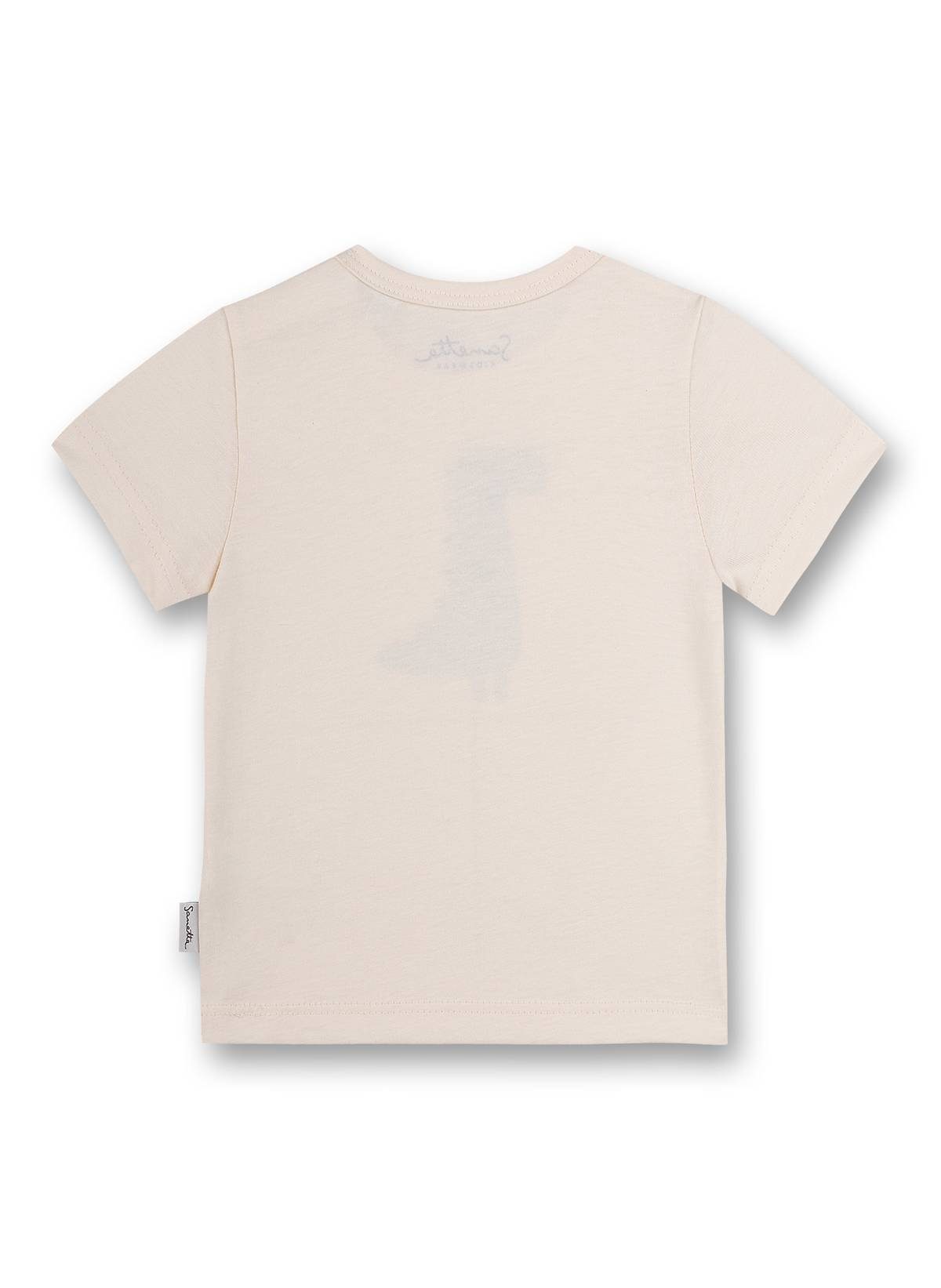 T-Shirt Natur Kurzarm, T-Shirt Sanetta Jungen - Rundhals Baby,