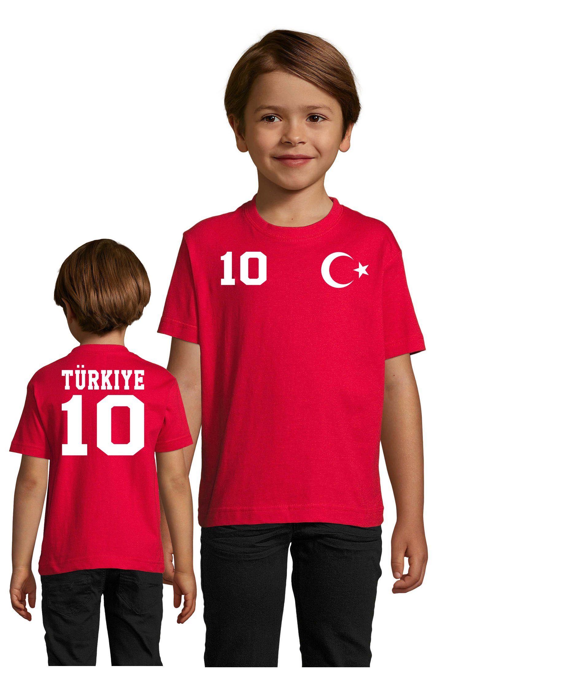 Blondie & Brownie T-Shirt Kinder Türkei Türkiye Turkey Sport Trikot Fußball Meister WM EM Kinder T-Shirt Türkiye Fußball Champion Print Baumwolle Sport