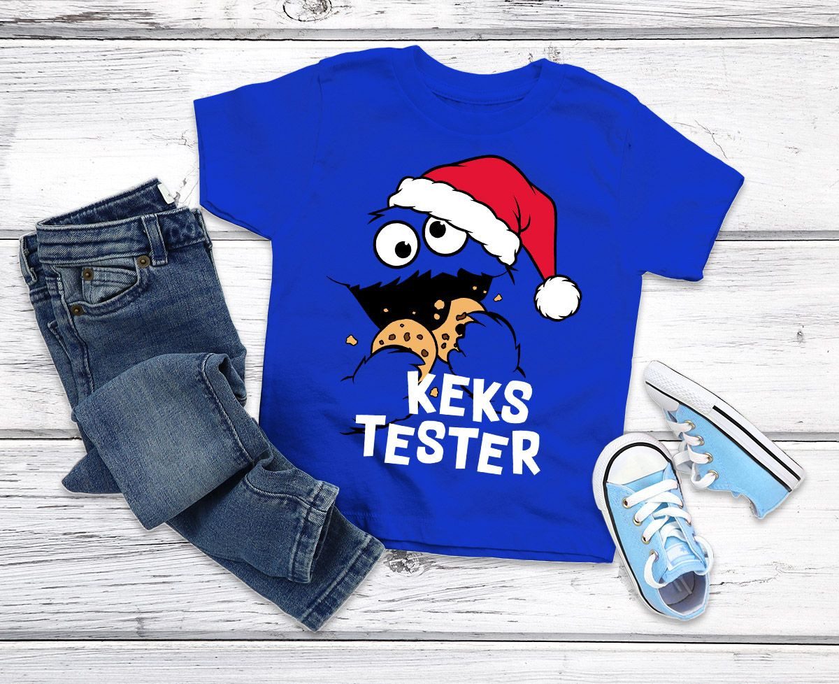 MoonWorks Print-Shirt Kinder T-Shirt Jungen Kekstester Weihnachtsshrit Lustig Cookie Monter