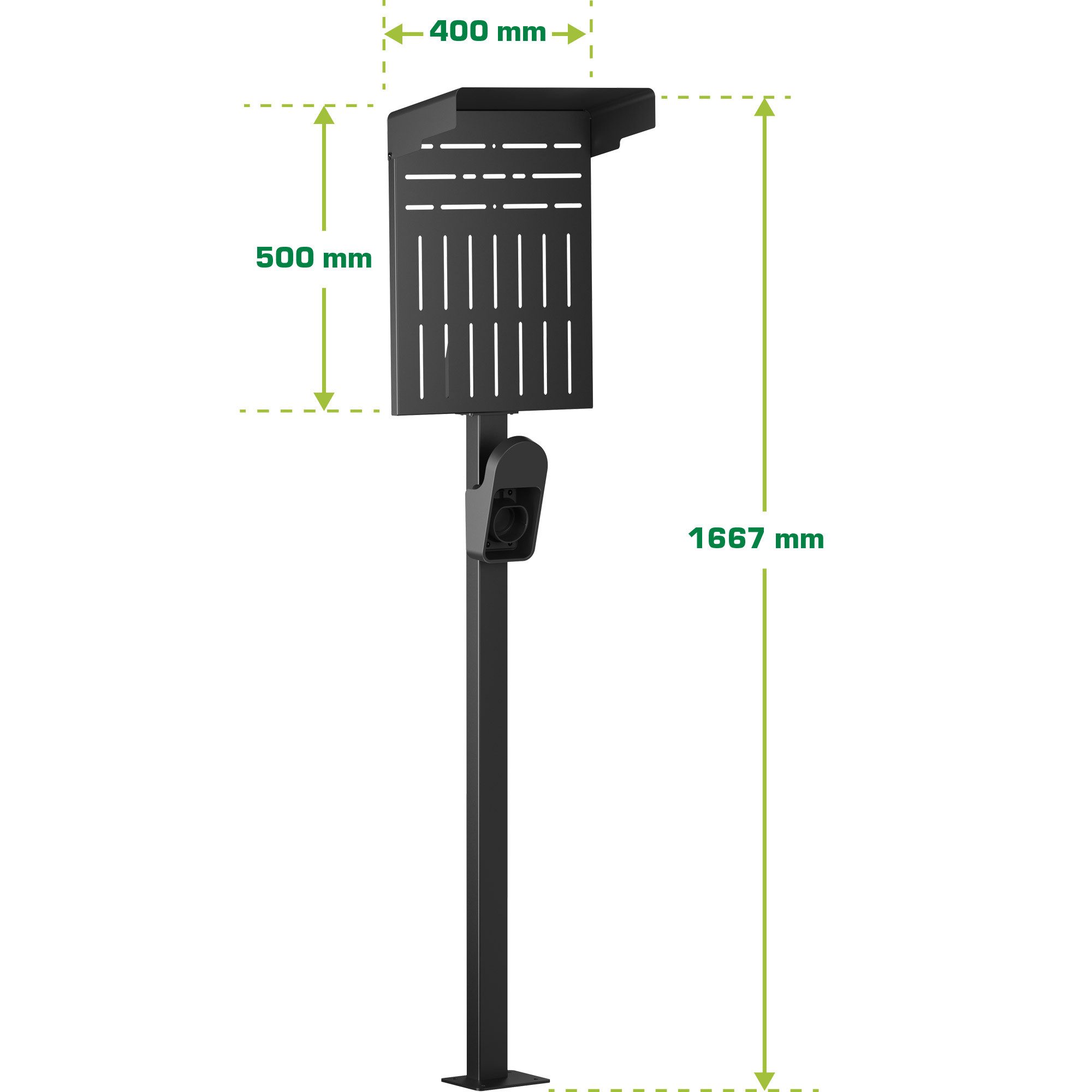 Inline Elektroauto-Ladestation Universal Wallbox-Standfuß XL mit EV-Ladekabel Hal