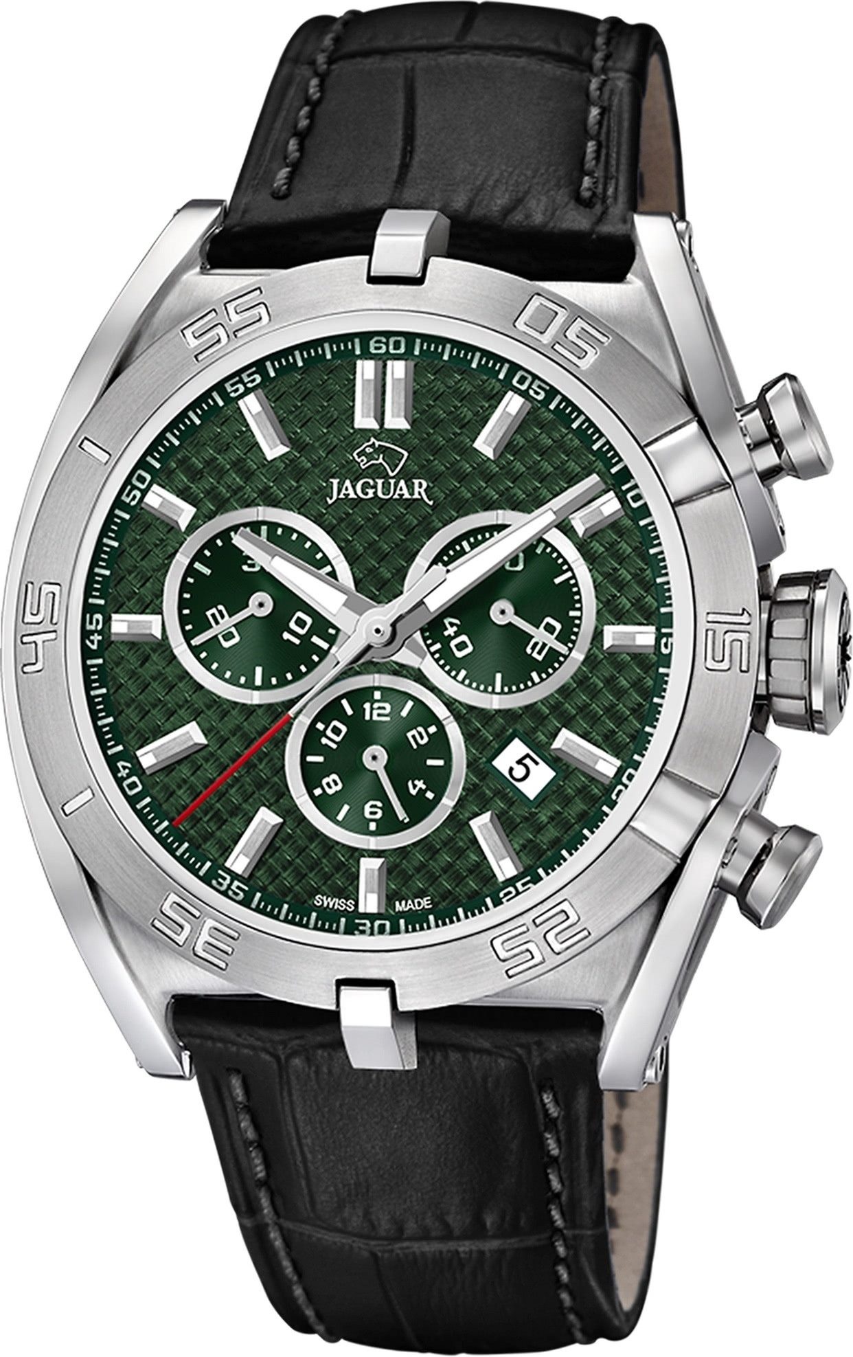 Chronograph Jaguar Herrenuhr Leder schwarz Jaguar