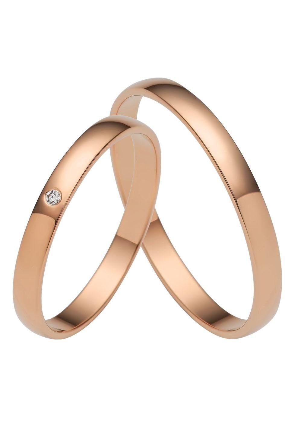 Firetti Trauring Schmuck Geschenk Gold Hochzeit Ehering Trauring "LIEBE", Made in Germany - mit o. ohne Brillant/Diamant roségoldfarben