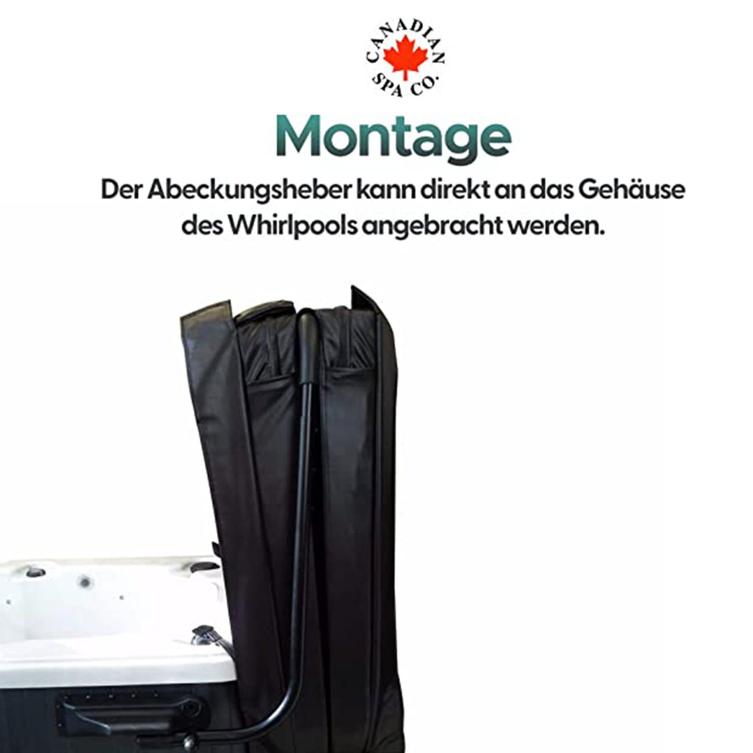 Canadian Spa GmbH Pool-Abdeckplane Abdeckhilfe randbefest., Hebevorrichtung für Whirlpoolabdeckung bis zu 240 cm breite
