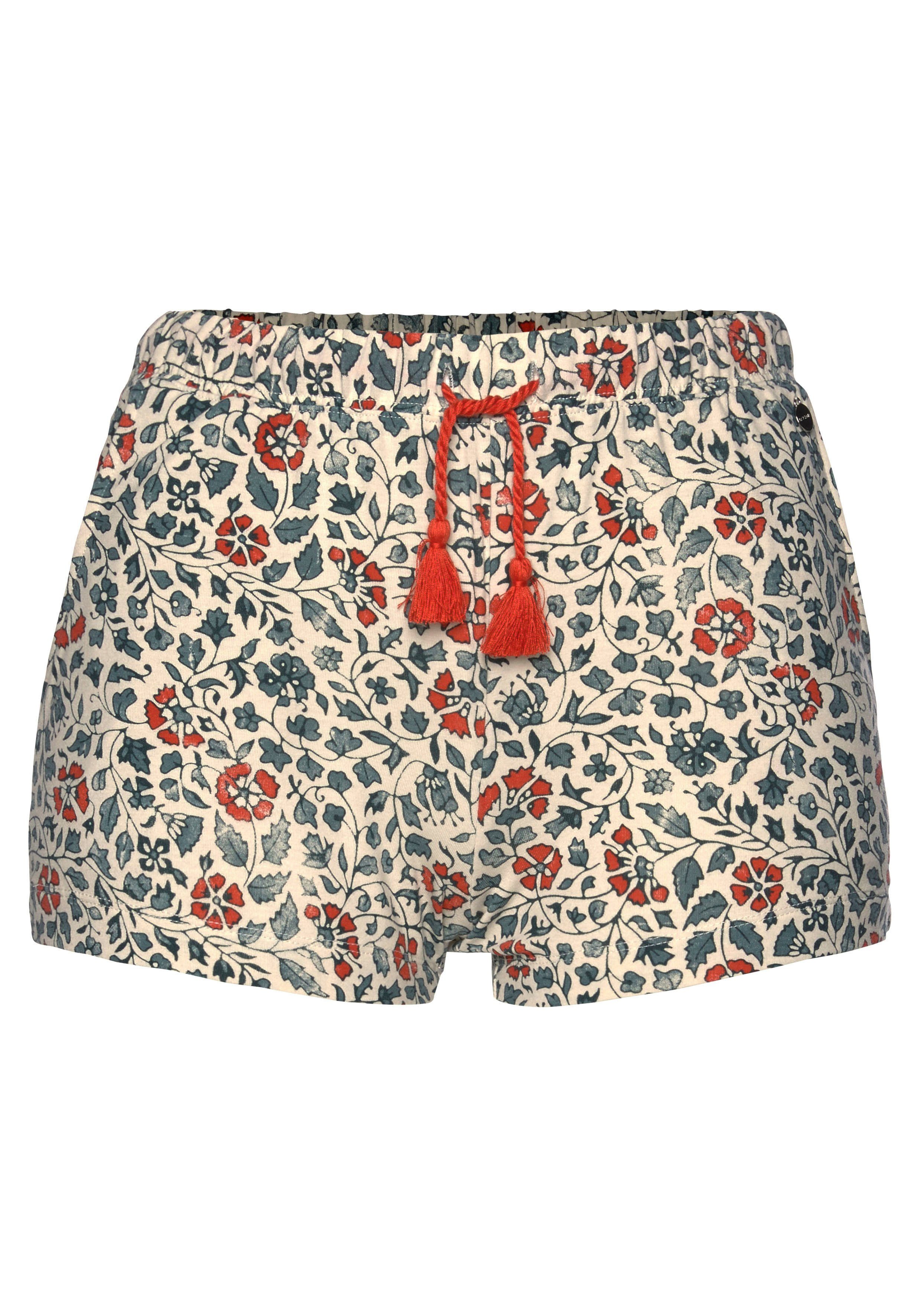 LASCANA Schlafshorts im Blumen Allover-Druck ecru