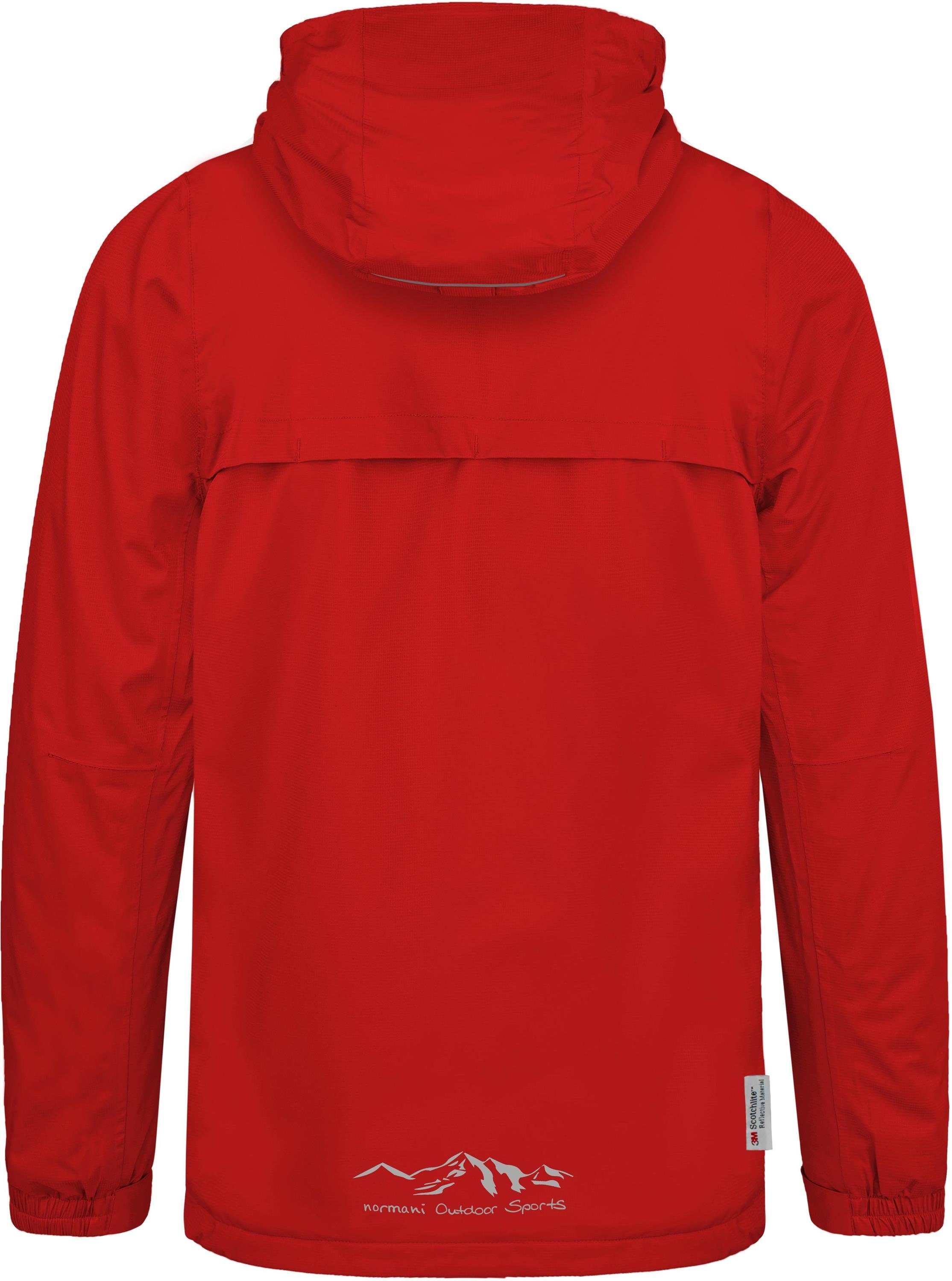 normani Regenjacke Kinder-Regenjacke Seattle Wasserdichte Outdoorjacke Regenmantel mit Kapuze und 3M Reflektoren – Bild 3 von 5
