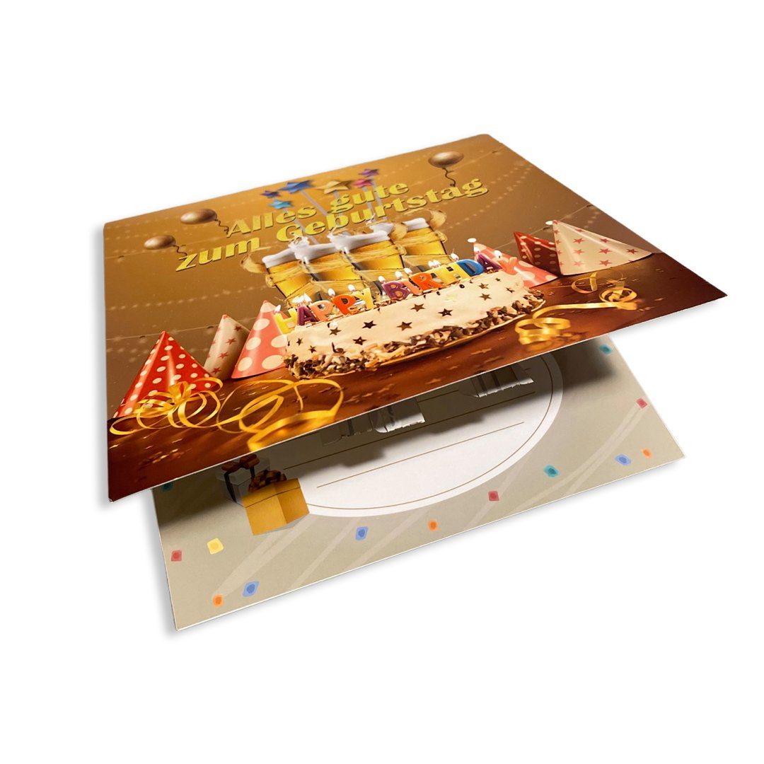 Lustig - Aufnahmefunktion mit UNIQARD Glückwunschkarte Bier Geburtstag 3D-Geburtstagskarte Pop-up-Karte