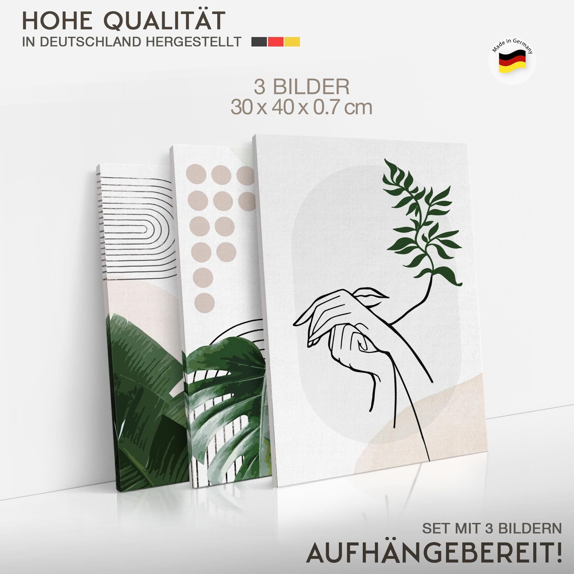 Novart Wandbild Wandbilder Wohnzimmer Modern Abstrakt Figuren Blätter – Bild 4 von 5