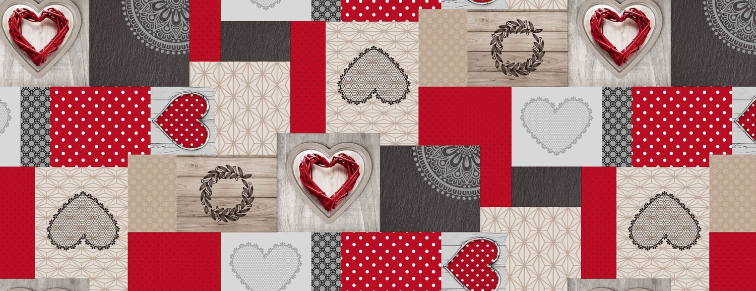 texpot Tischdecke PVC Wachstuch Herz abwischbar Wachstuchtischdecke (1-tlg)