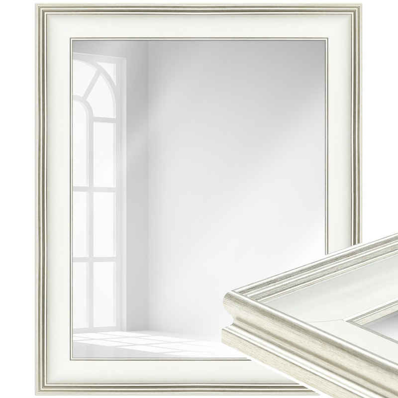 WANDStyle Настінне дзеркало H235, Weiß, aus Kunststoff im Stil Klassisch