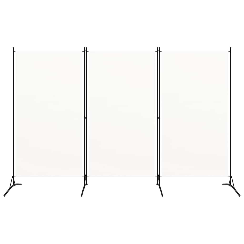 furnicato Raumteiler 3-teilig Weiß 260x180 cm aus Stoff und Eisen, 1-tlg., Klappbare Sichtschutzwand als Paravent für Schlafzimmer und Büro